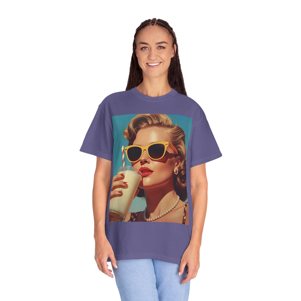 Retro Pop Art Summer Vibe T-shirt | Unisex Garment-Dyed Tee, Vintage Style Shirt, Trendy Summer Wear, Perfect Gift for Her, Casual Everyday Top