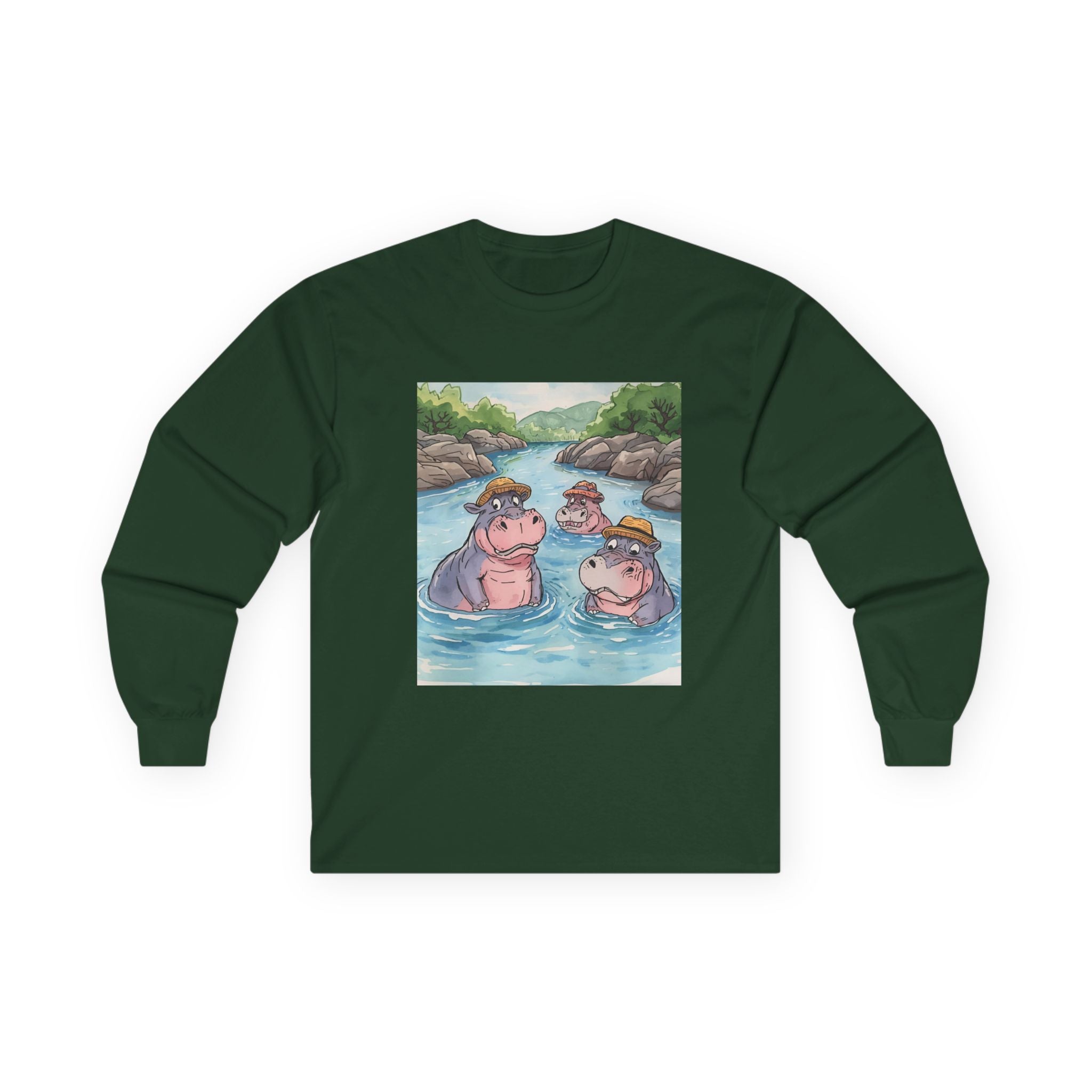 Hippo Cute Unisex Ultra Cotton Long Sleeve Tee
