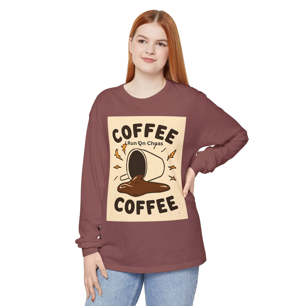 Coffee Coffee Unisex Garment-dyed Long Sleeve T-Shirt