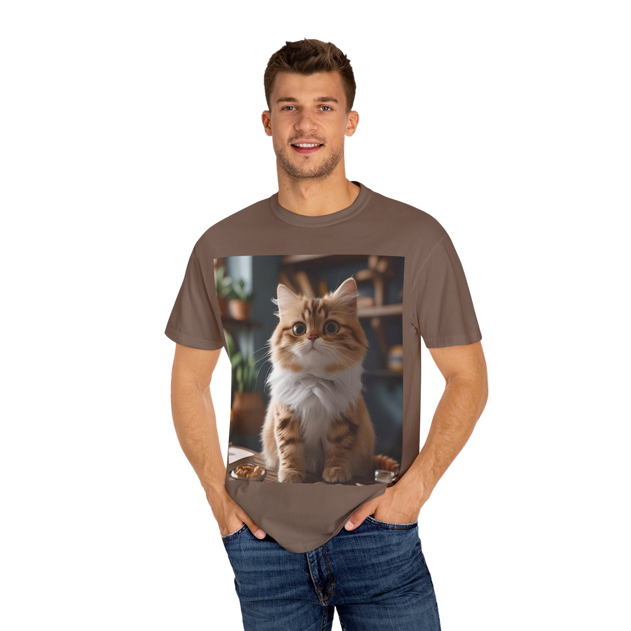 Adorable Cat Graphic T-shirt for Animal Lovers, Cute Pet Tee, Gift for Cat Owners, Casual Wear, Unisex Apparel