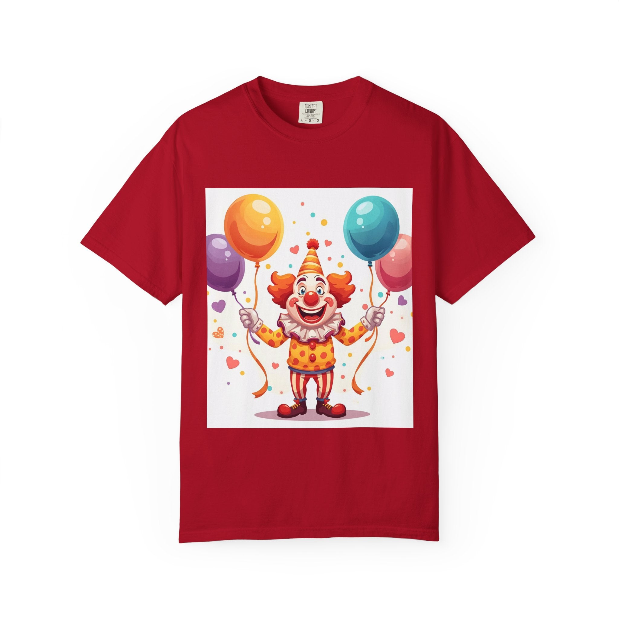 Colorful Clown Balloon T-Shirt, Fun Graphic Tee, Unisex party shirt, Circus themed apparel, Birthday gift for kids