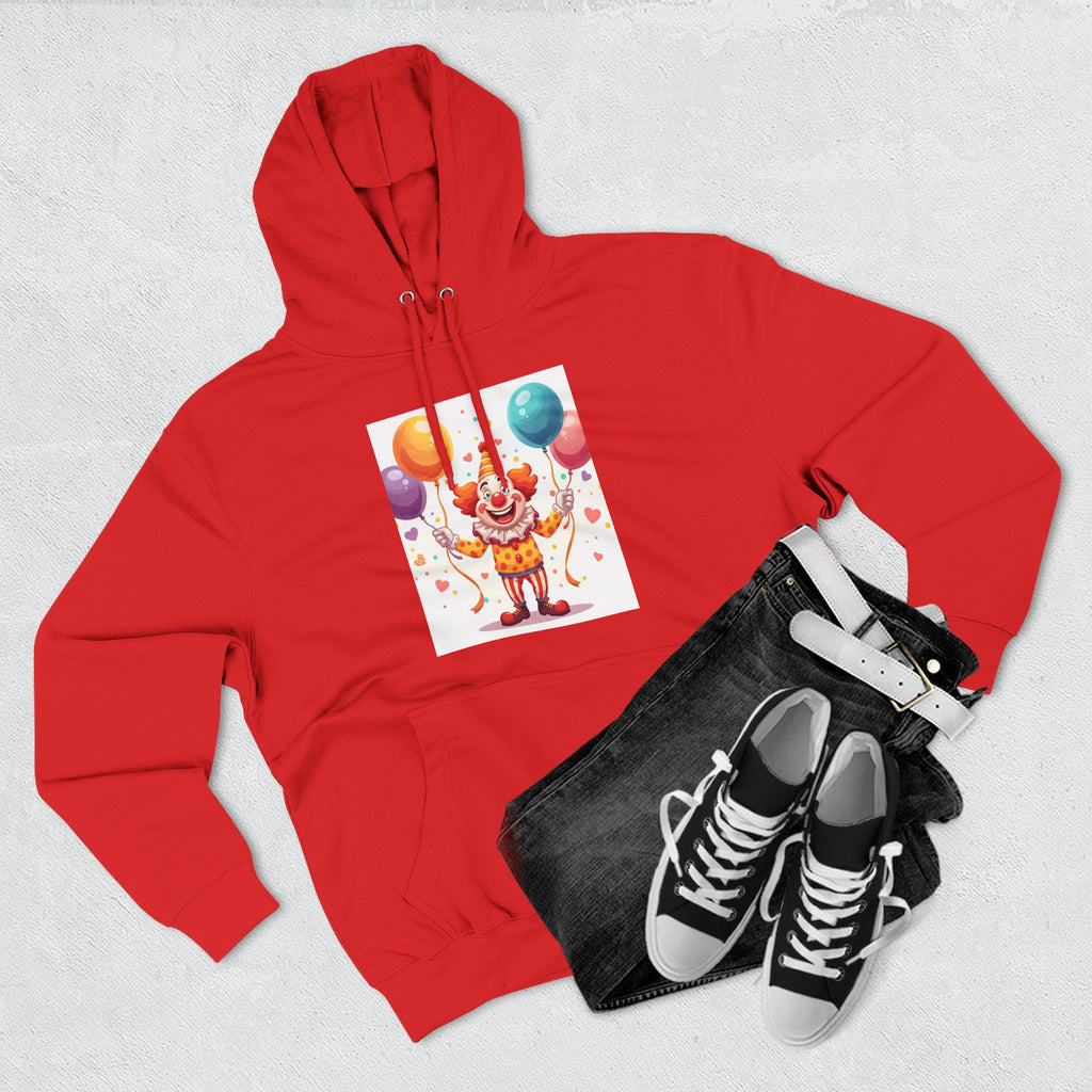 Clown Funny Three-Panel Fleece Hoodie