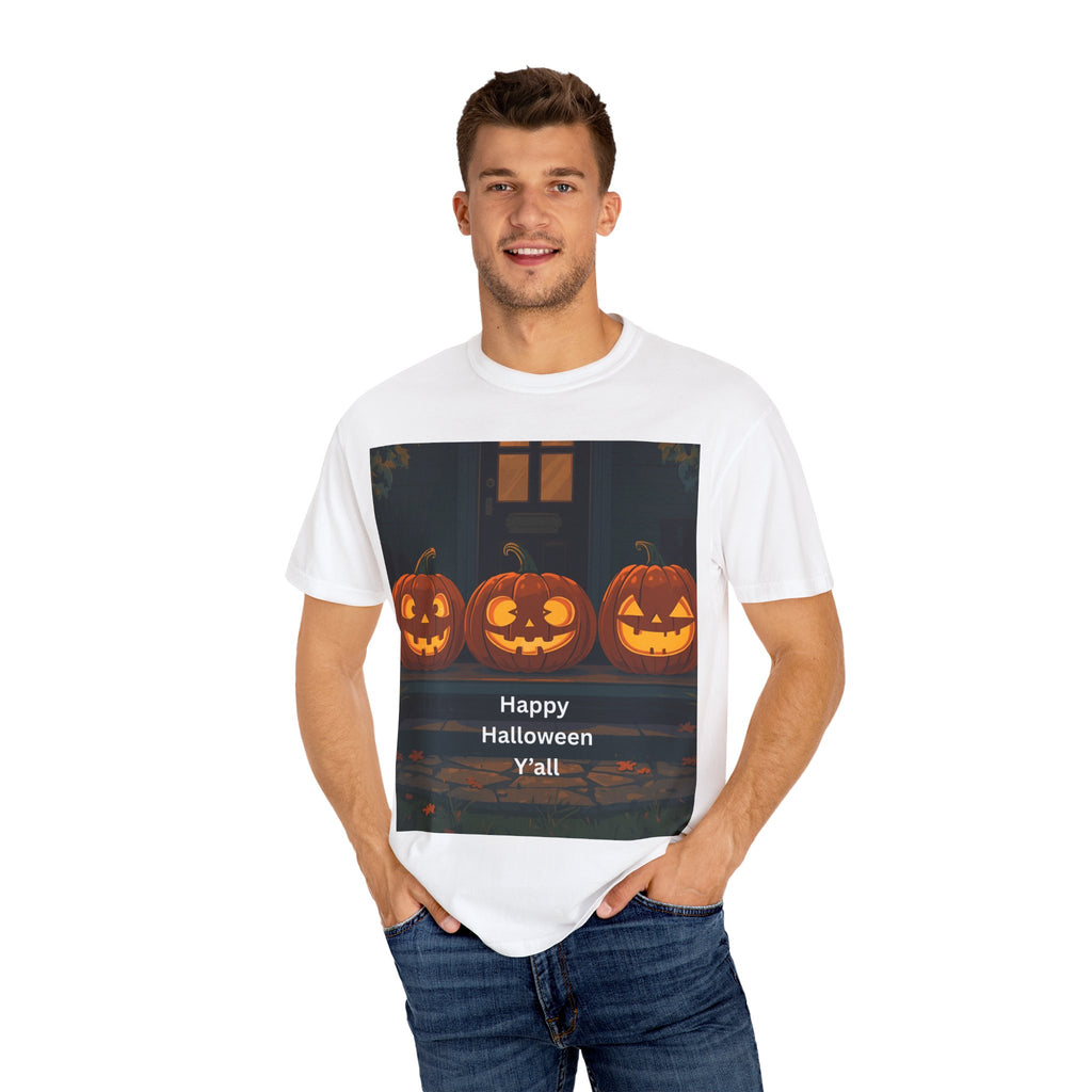 Happy Halloween Pumpkin Unisex T-shirt, Spooky Season Tee, Fall Festival Shirt, Pumpkin Graphic Top, Halloween Gift for Him/Her