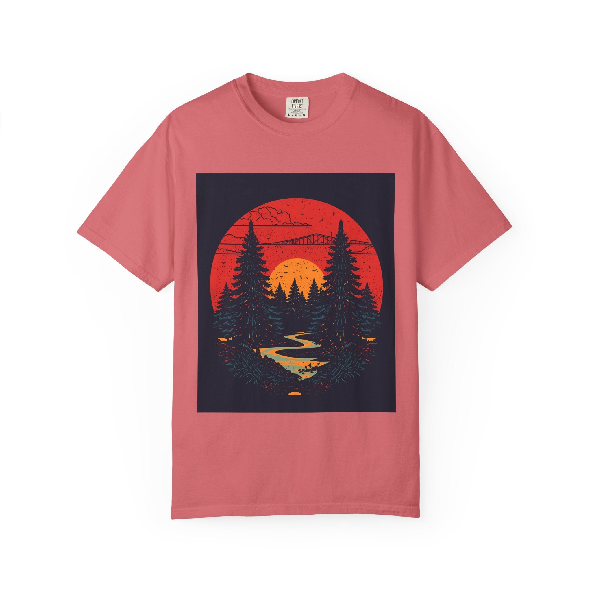 Nature Sunset Unisex T-shirt, Outdoor Adventure Tee, Camping Shirt, Hiking Gear, Mens and Womens Apparel