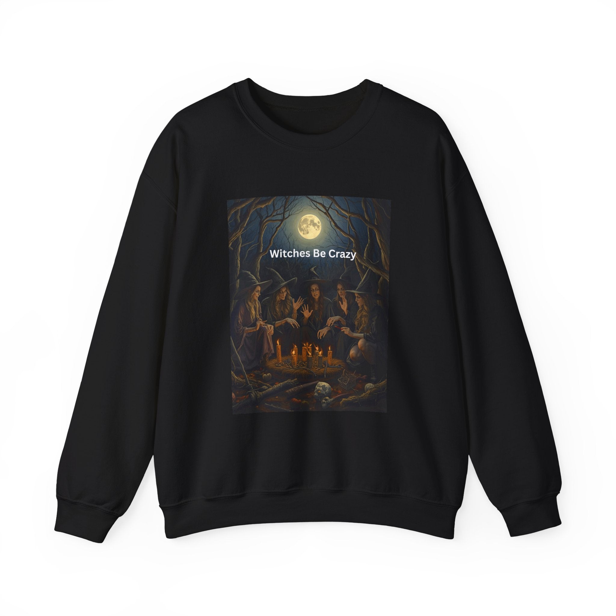Spooky Halloween Witches Be Crazy Crewneck Sweatshirt, Cozy Halloween Apparel, Unisex Fall Fashion, Witchy Gifts, Casual Everyday Wear