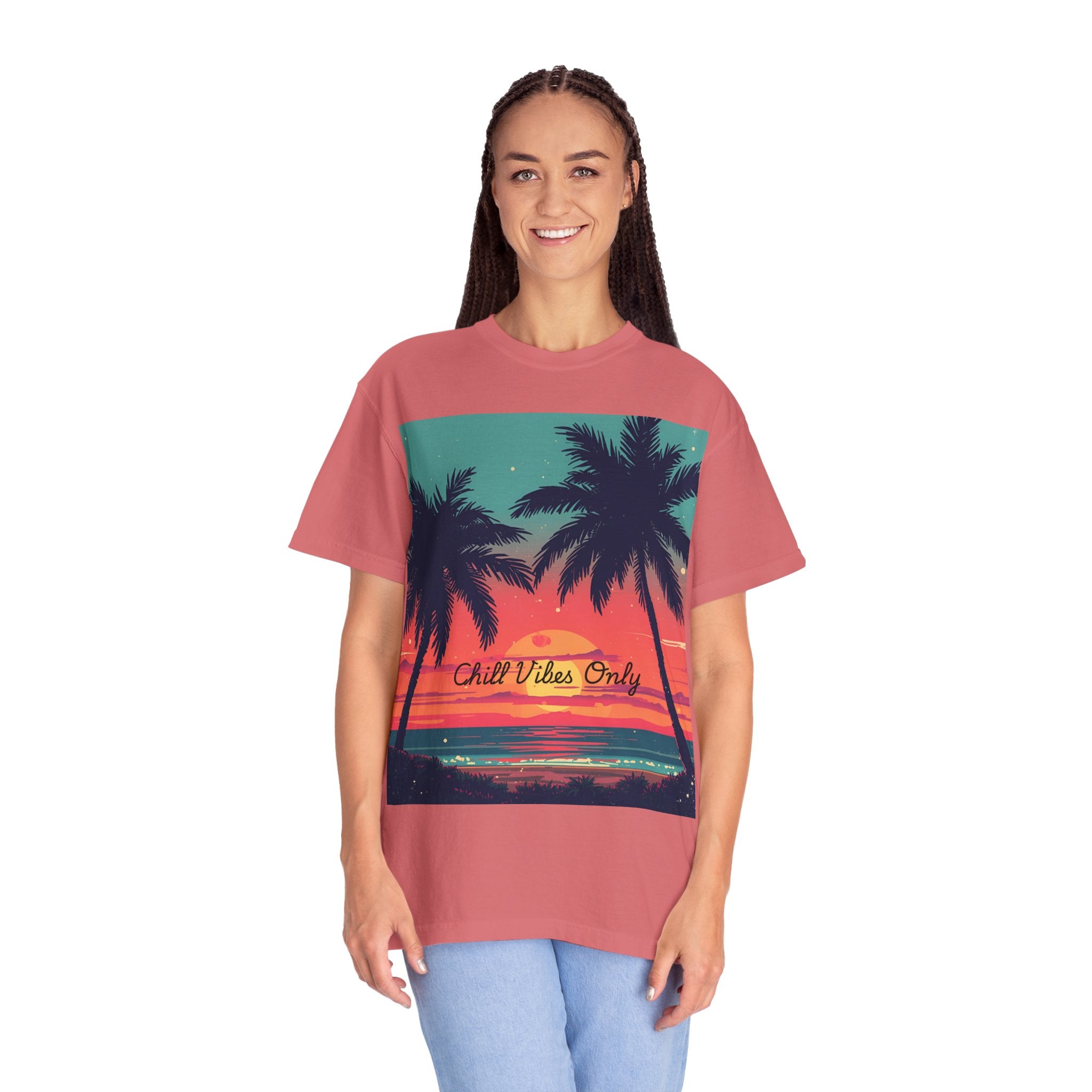 Tropical Sunset Unisex Garment-Dyed T-shirt