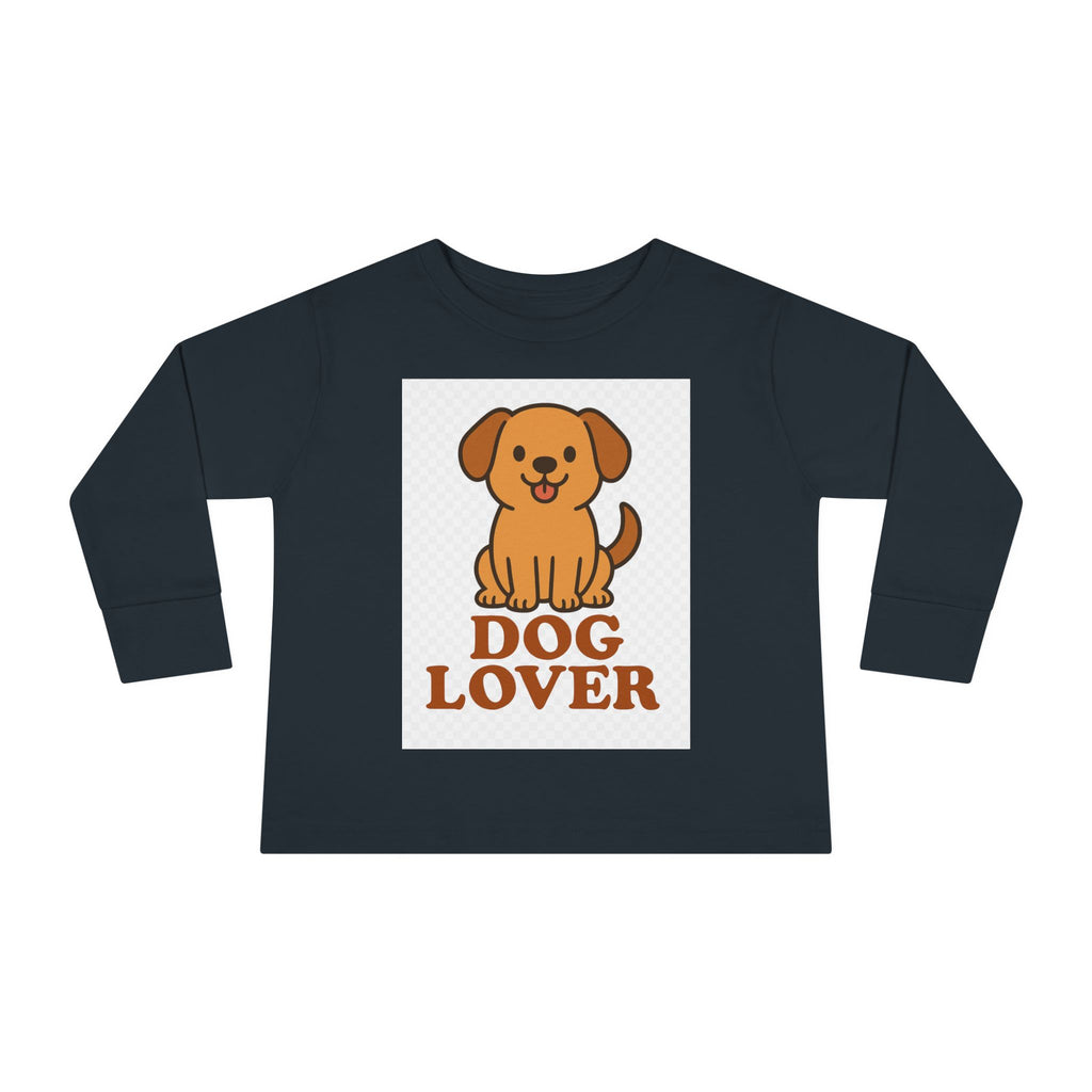 Toddler Dog Lover Long Sleeve Tee - Cute Pet Gift, Kids Animal Shirt, Birthday Present, Dog Theme Apparel, Puppy Enthusiast Gift