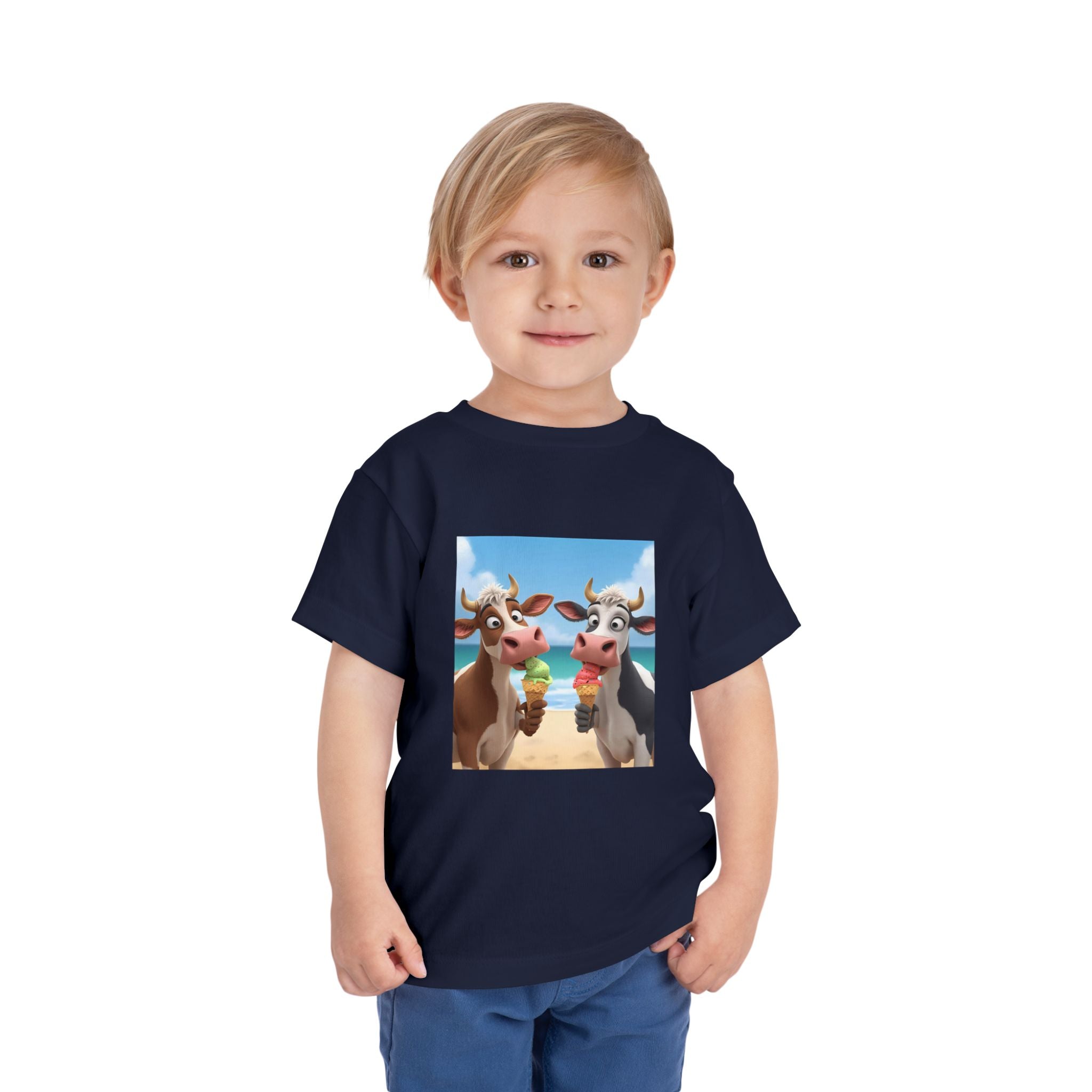 Beachy Cow Toddler Short Sleeve Tee