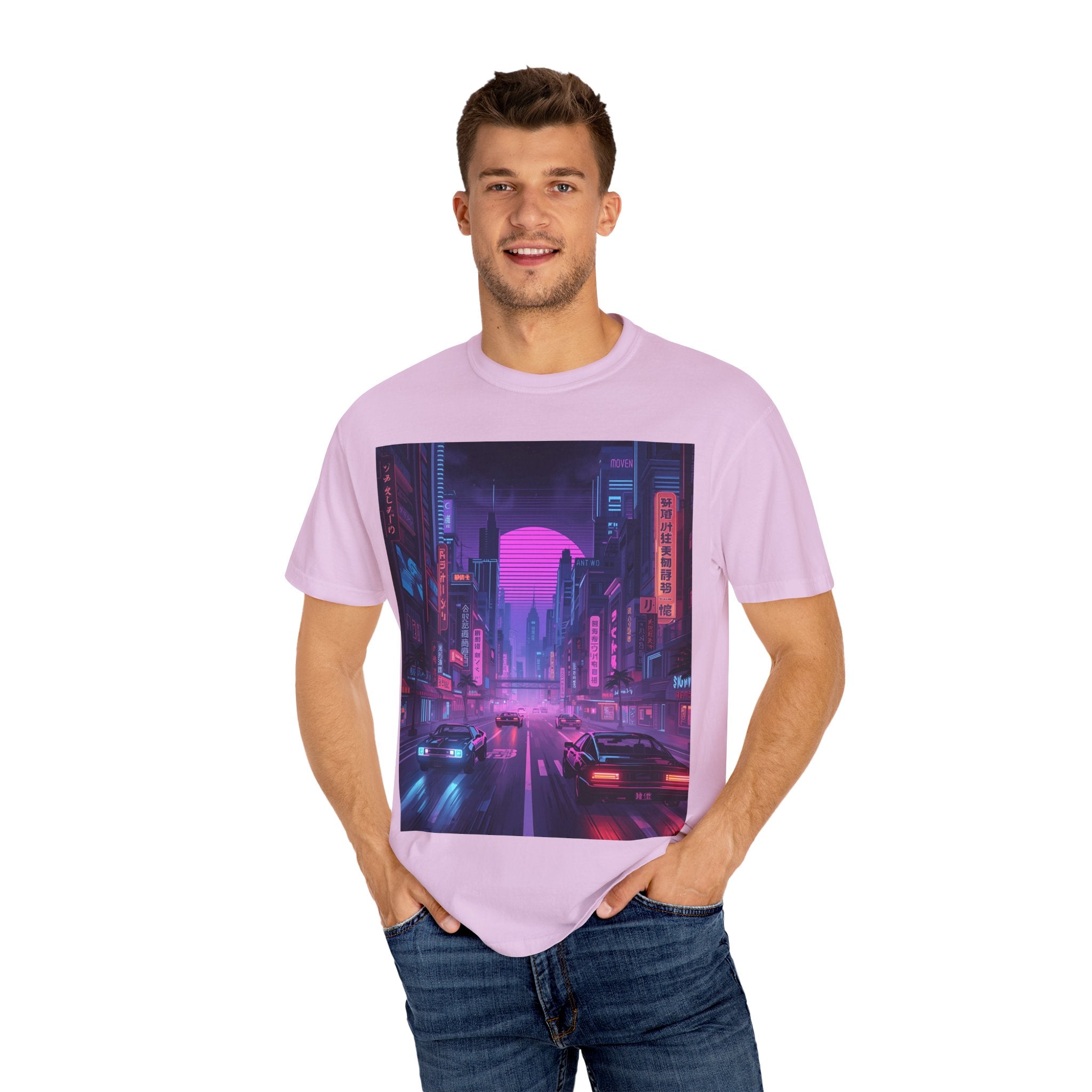 Futuristic City Unisex T-Shirt, Trendy Graphic Tee, Streetwear Style, Perfect for Gifts, Casual Wear, Summer Vibes