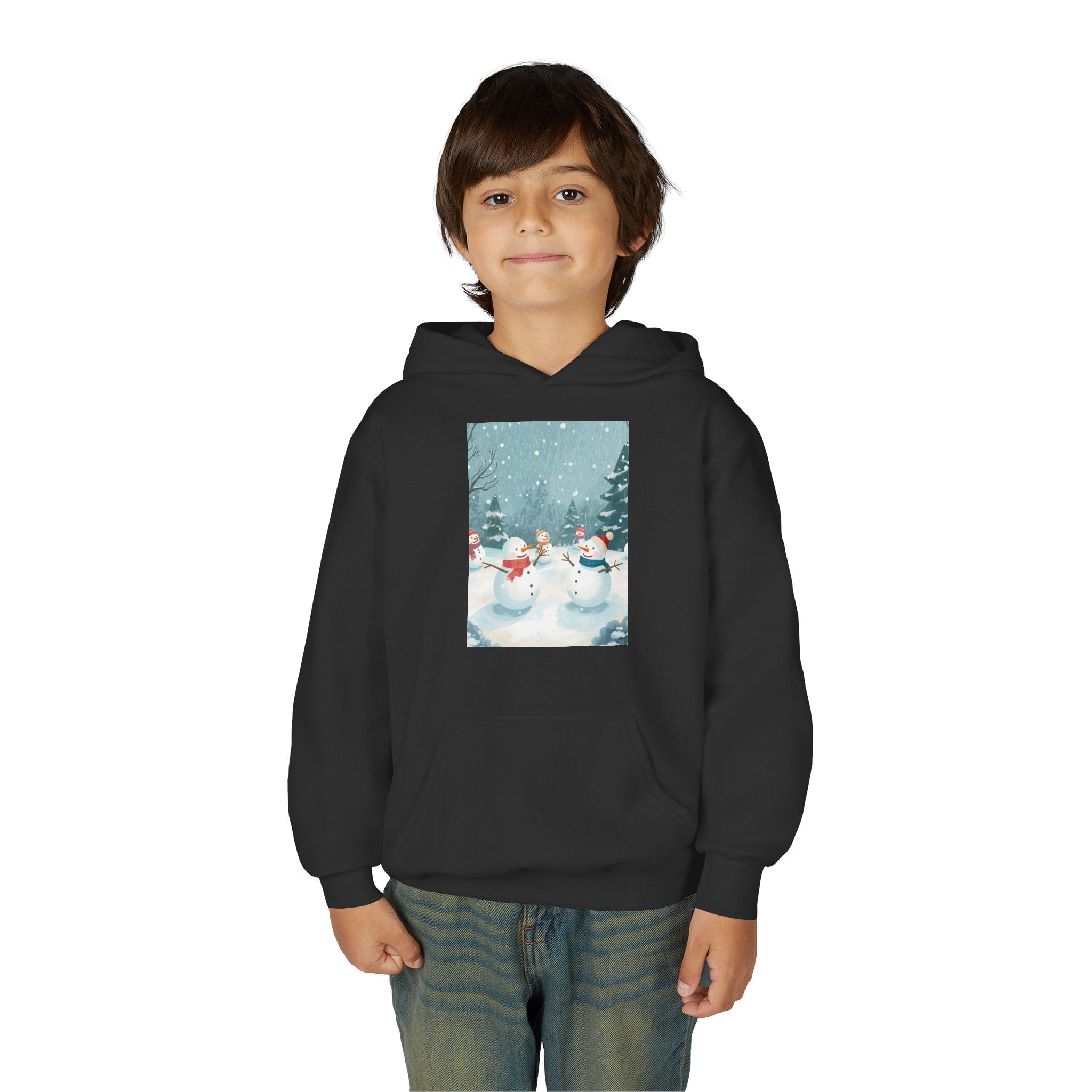 Festive Snowman Hoodie for Kids, Winter Sweatshirt, Christmas Gift, Holiday Apparel, Cozy Winter Wear