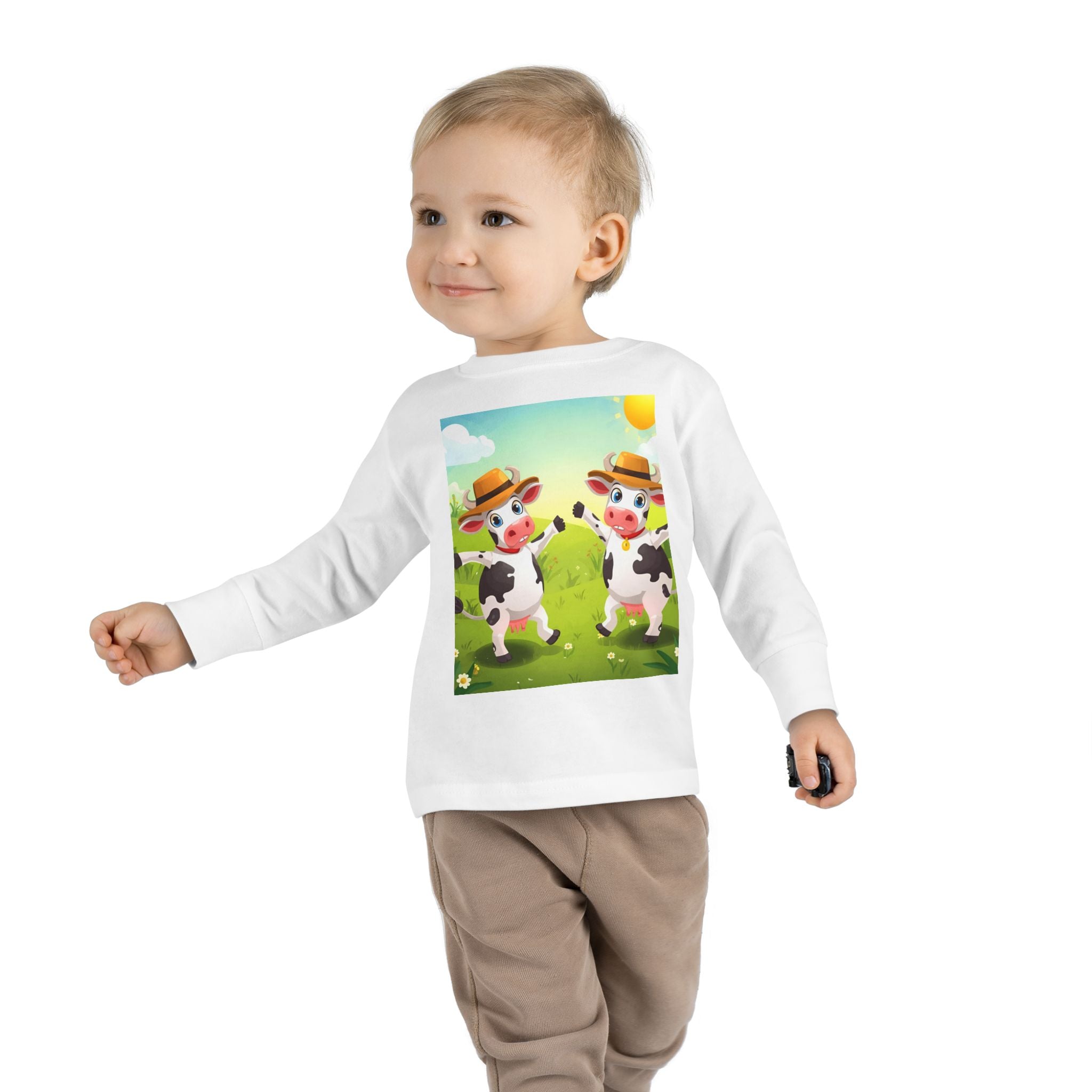 Cute Cows Farm Fun Toddler Long Sleeve Tee