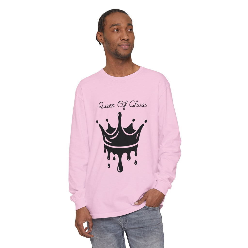 Queen of Chaos Long Sleeve T-Shirt - Stylish Unisex Apparel for Creative Souls, Casual Wear, Gift for Her, Birthday, Everyday Style