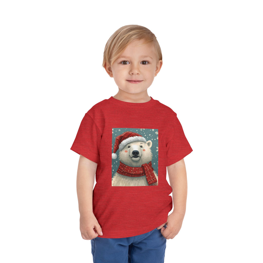Adorable Holiday Polar Bear Toddler Tee, Christmas Gift, Cute Winter Shirt, Kids Fashion, Seasonal Apparel