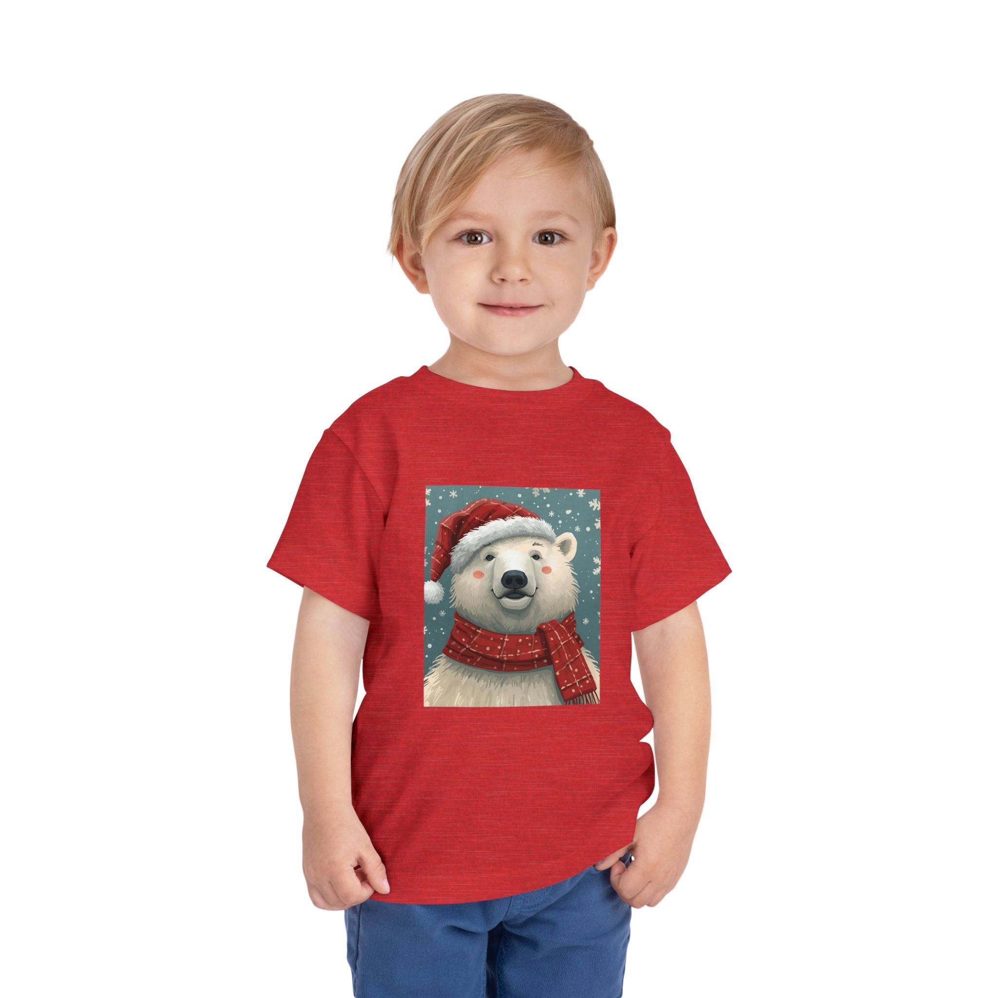 Adorable Holiday Polar Bear Toddler Tee, Christmas Gift, Cute Winter Shirt, Kids Fashion, Seasonal Apparel