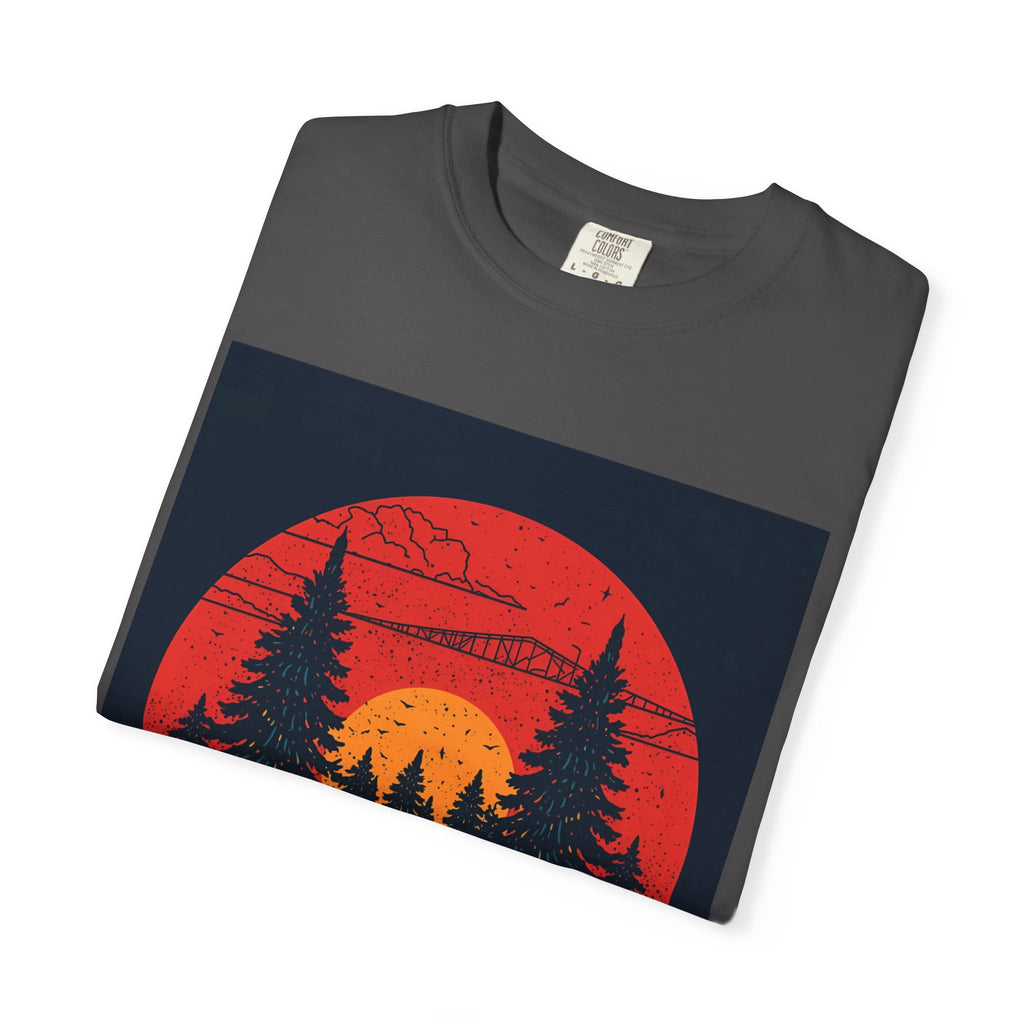 Sunset Forest Unisex Tee, Outdoor Adventure Shirt, Nature Lover Gift, Casual Stylish Top, Fall Fashion T-shirt