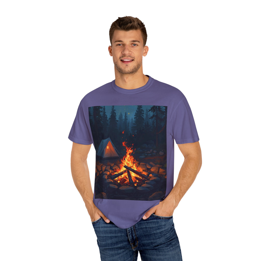 Campfire Adventure T-Shirt - Unisex Outdoors Shirt, Camping Apparel, Nature Lover Gift, Travel Tee, Boho Style Wear