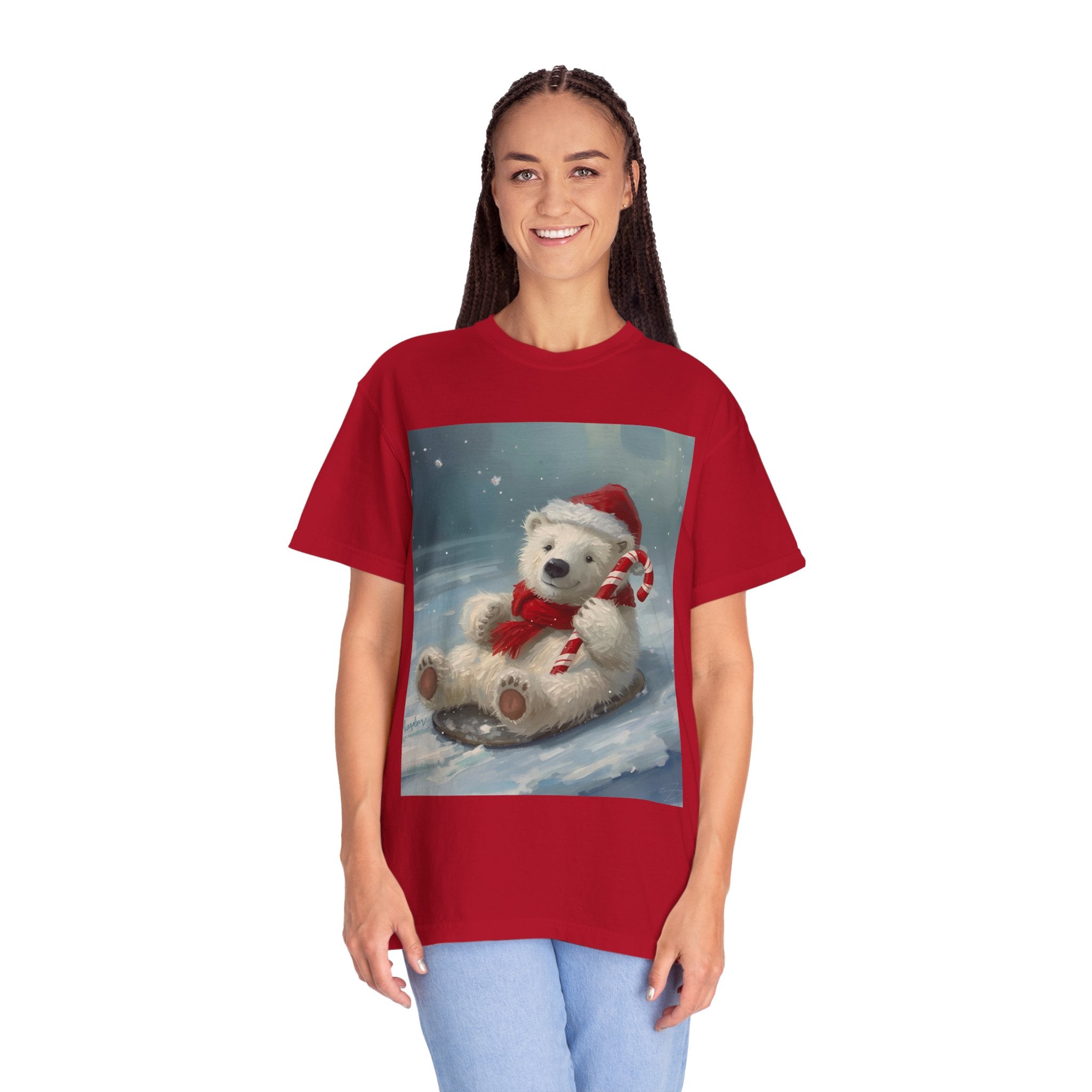 Cozy Christmas Bear T-Shirt, Winter Apparel, Holiday Gift, Family Matching Tee, Cute Polar Bear Design, Festive Outfit