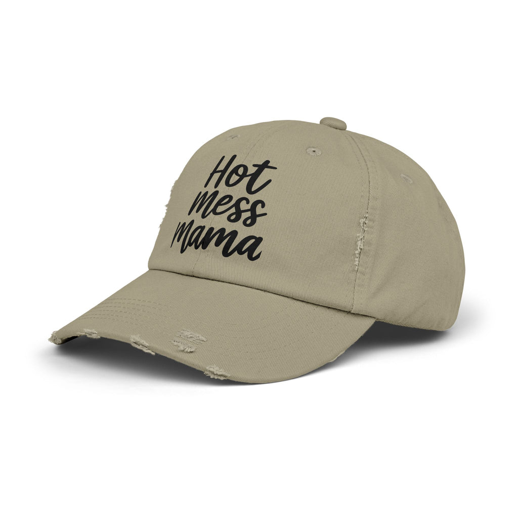 Mama Mode Hot Mess Mama Distressed Cap — Funny Mom Baseball Hat