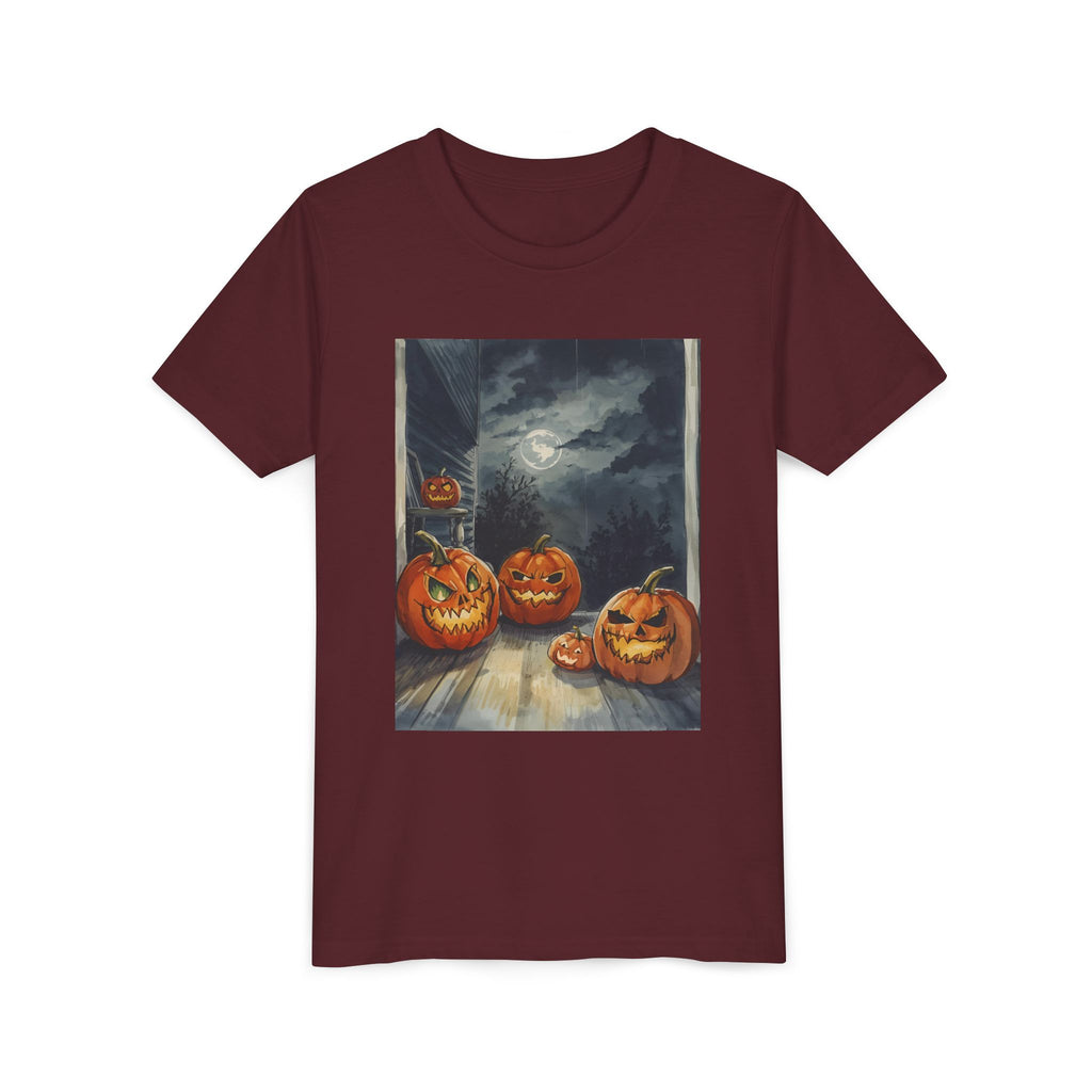 Halloween Pumpkin Scary Youth Short Sleeve Tee
