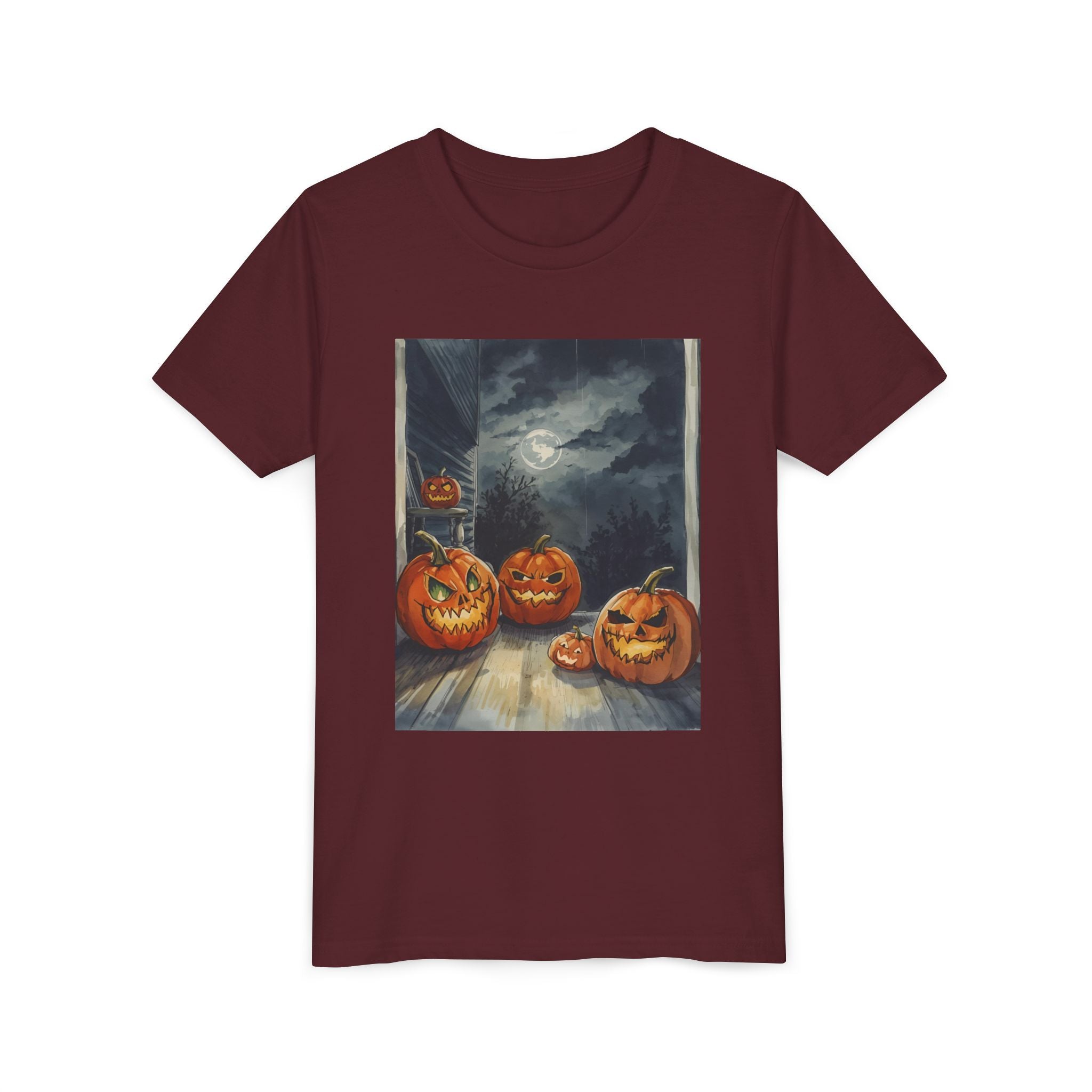 Halloween Pumpkin Scary Youth Short Sleeve Tee