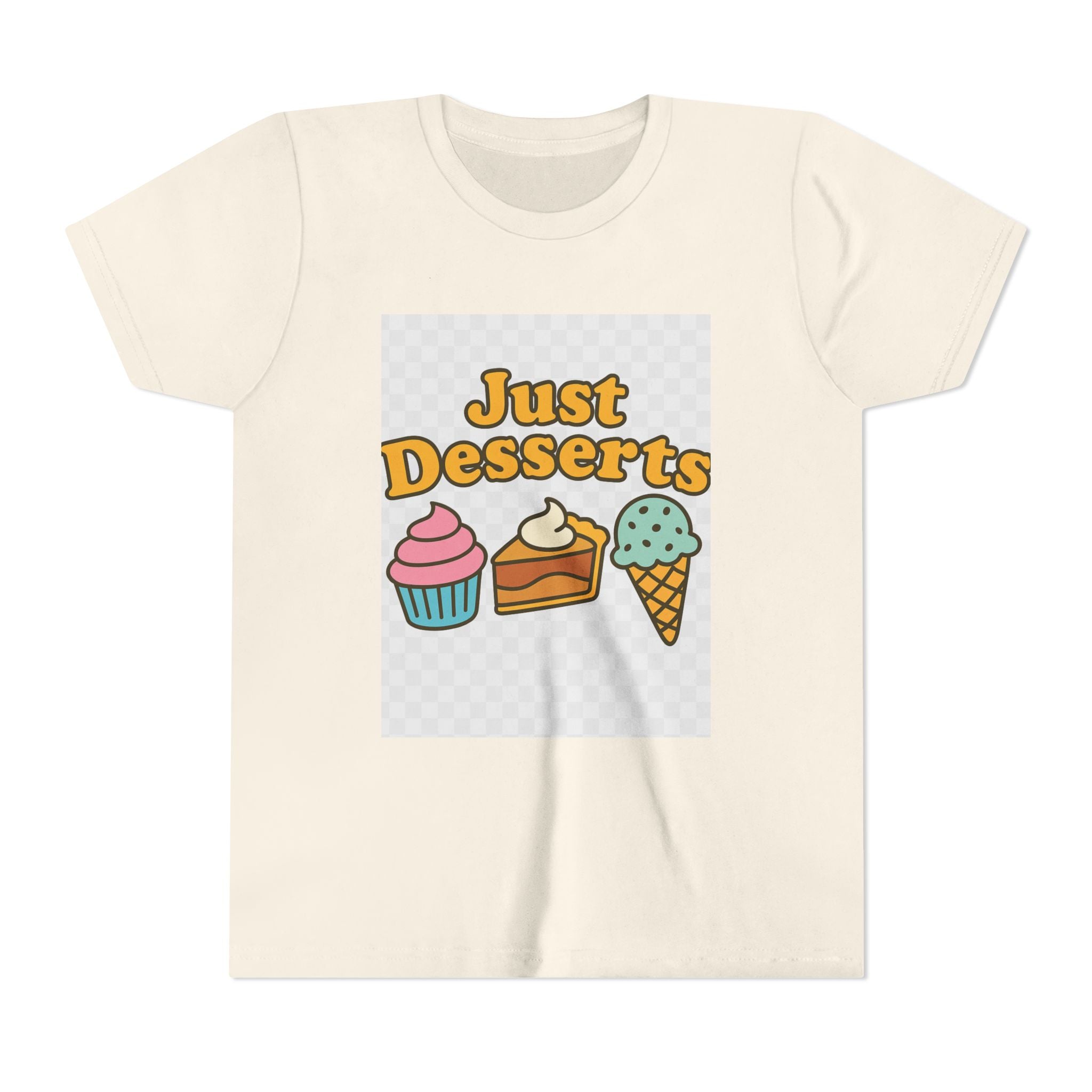 Youth Short Sleeve Tee - Just Desserts Ice Cream and Cupcake Graphic T-Shirt