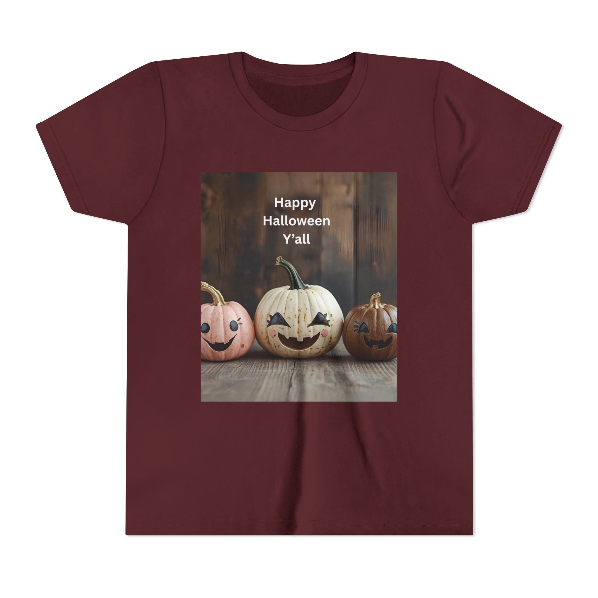 Happy Halloween Youth Tee, Kids Halloween Shirt, Pumpkin T-Shirt, Fall Festival Apparel, Trick or Treat Wear, Spooky Season Top