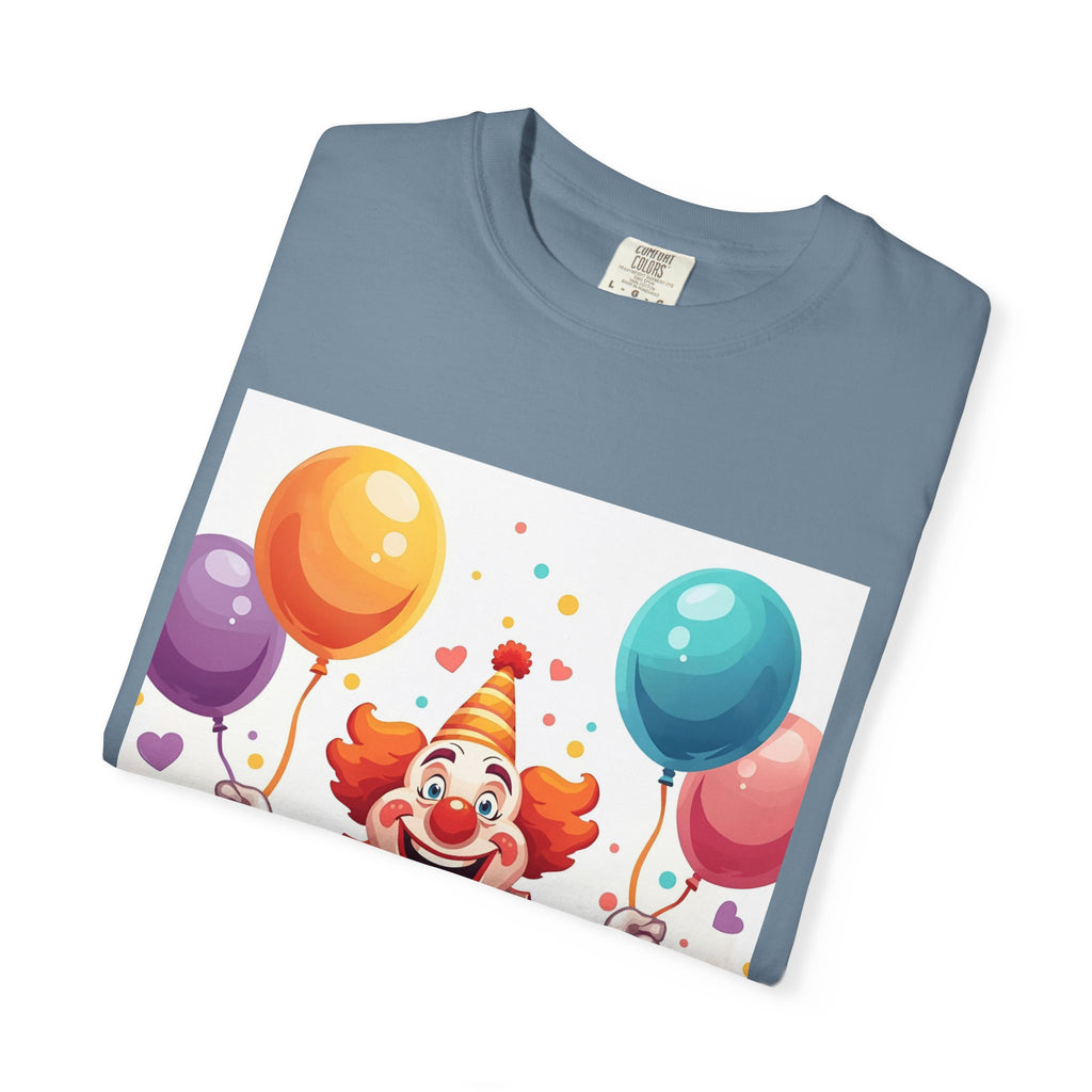 Colorful Clown Balloon T-Shirt, Fun Graphic Tee, Unisex party shirt, Circus themed apparel, Birthday gift for kids