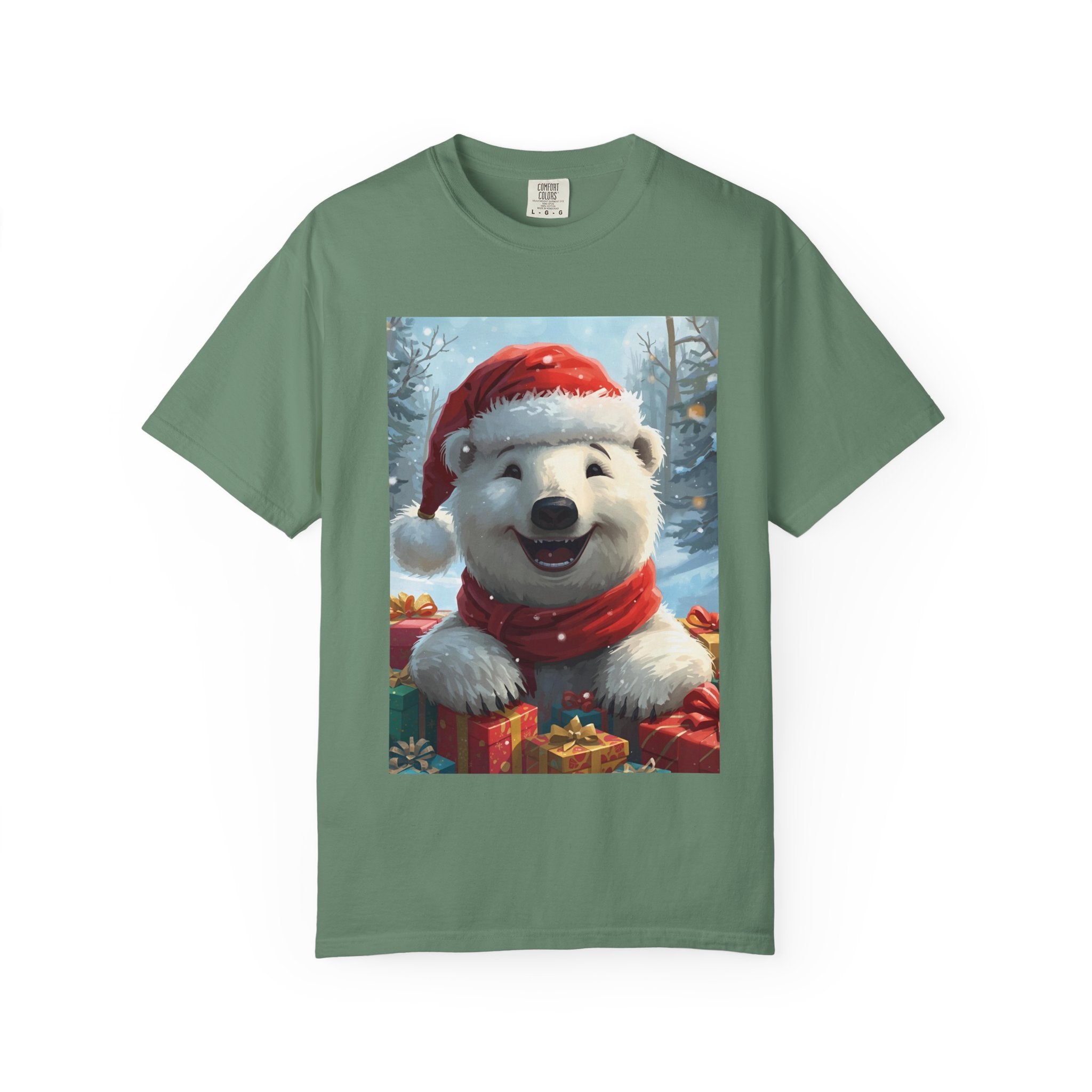 Christmas Polar Bear T-shirt, Holiday Tee, Unisex Gift Shirt, Winter Apparel, Cute Animal T-shirt