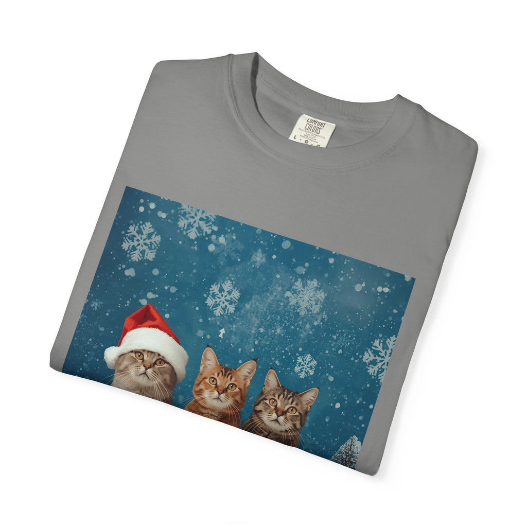 Cute Christmas Festive Cat Christmas T-Shirt, Holiday Shirt, Gift for Cat Lovers, Winter Apparel, Unisex Tee