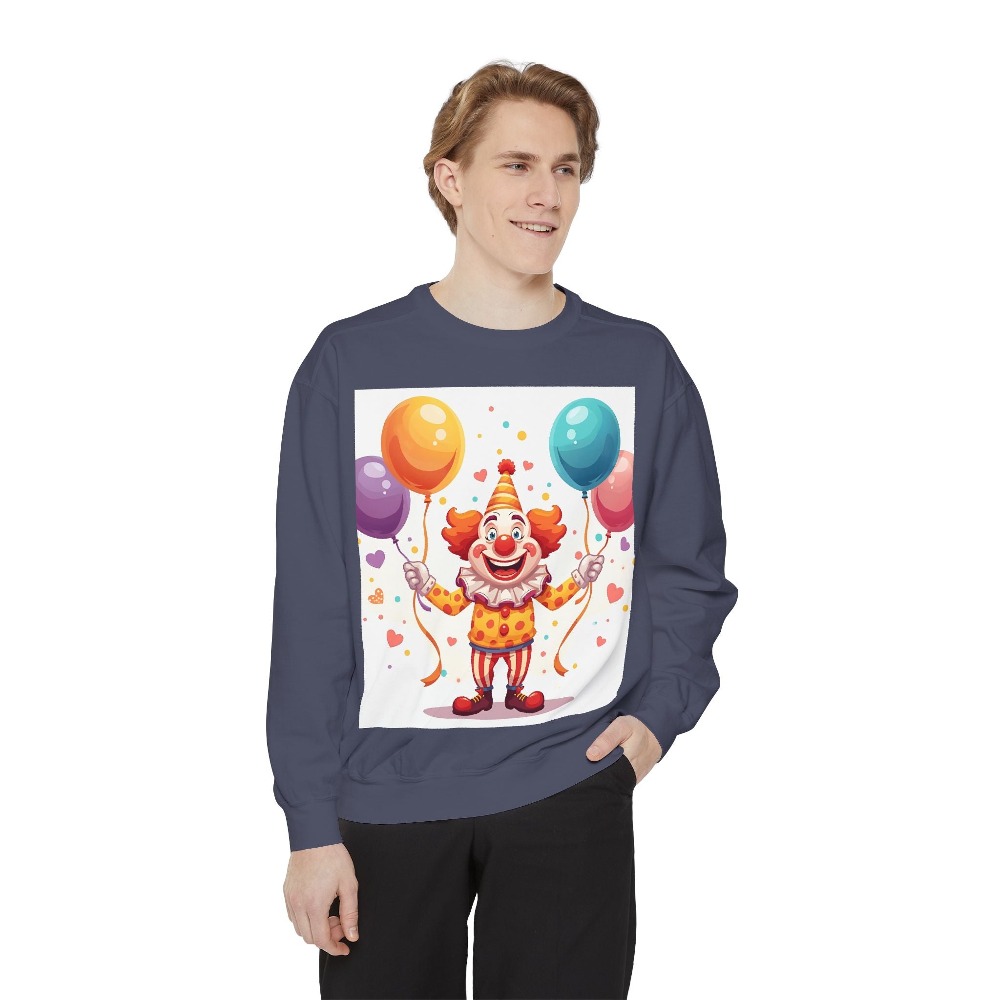 Funny Clown Unisex Garment-Dyed Sweatshirt