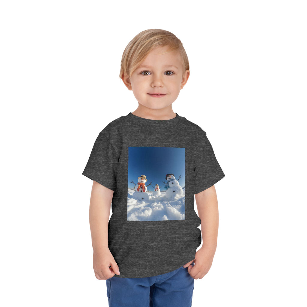 Festive Christmas Snowman Family Toddler Short Sleeve Tee