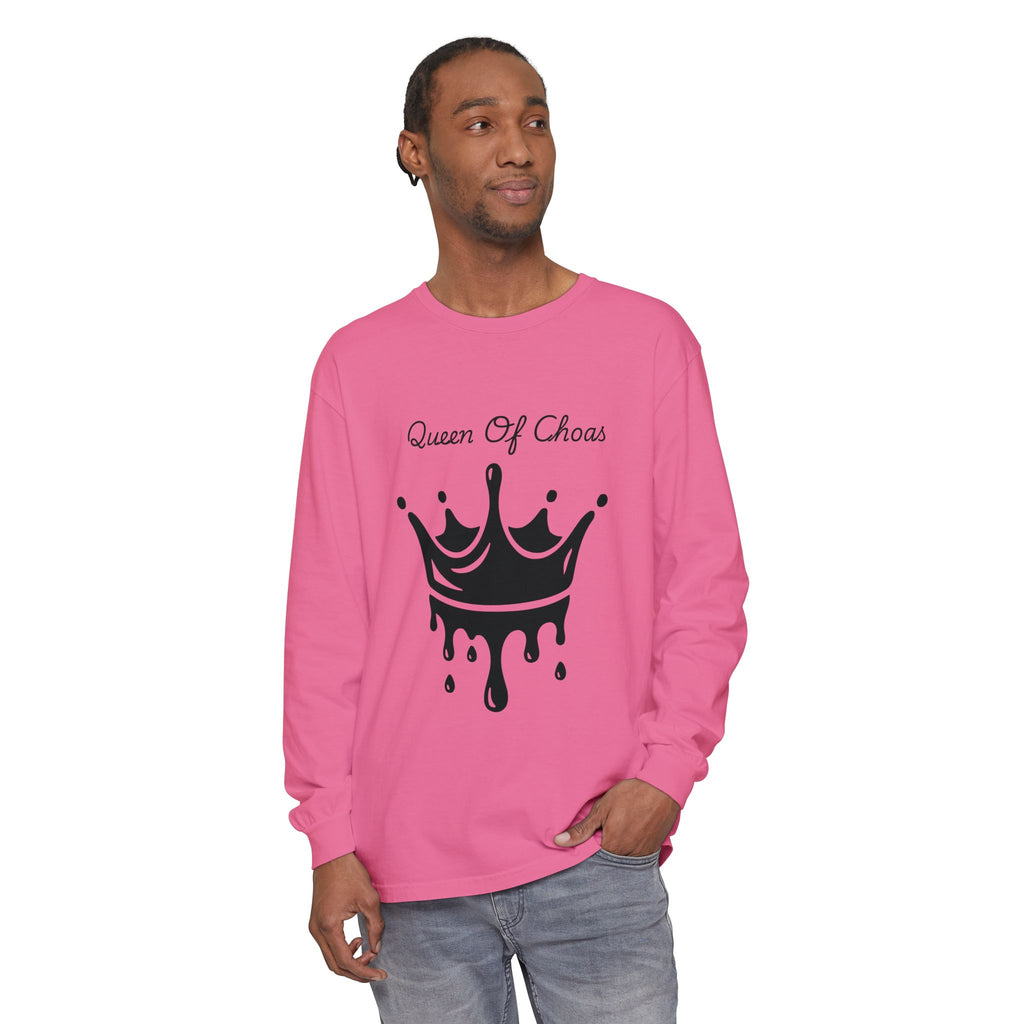 Queen of Chaos Long Sleeve T-Shirt - Stylish Unisex Apparel for Creative Souls, Casual Wear, Gift for Her, Birthday, Everyday Style