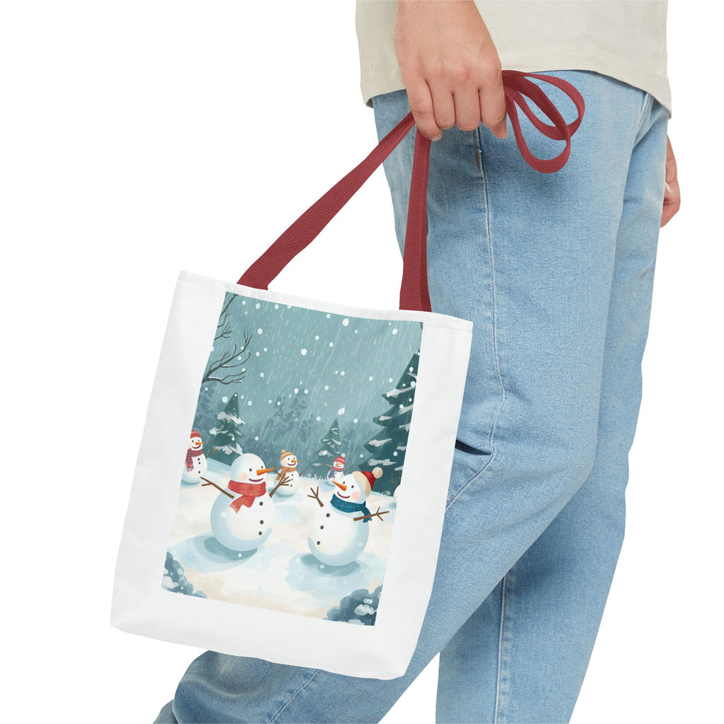 Christmas Winter Wonderland Tote Bag, Snowman Design, Holiday Shopping Bag, Christmas Gift, Reusable Eco Bag, Festive Accessory