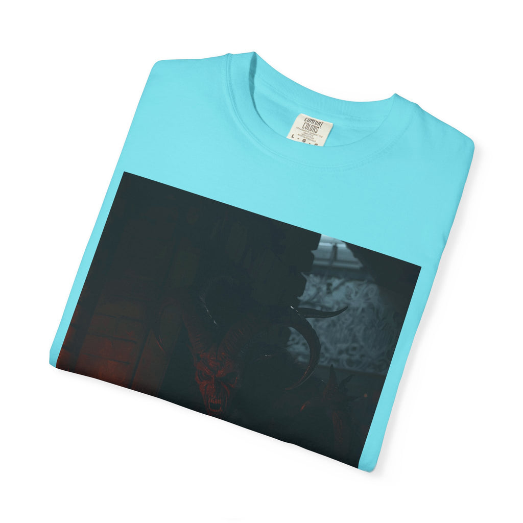 Spooky Halloween Pumpkin Shadow Unisex Garment-Dyed T-shirt