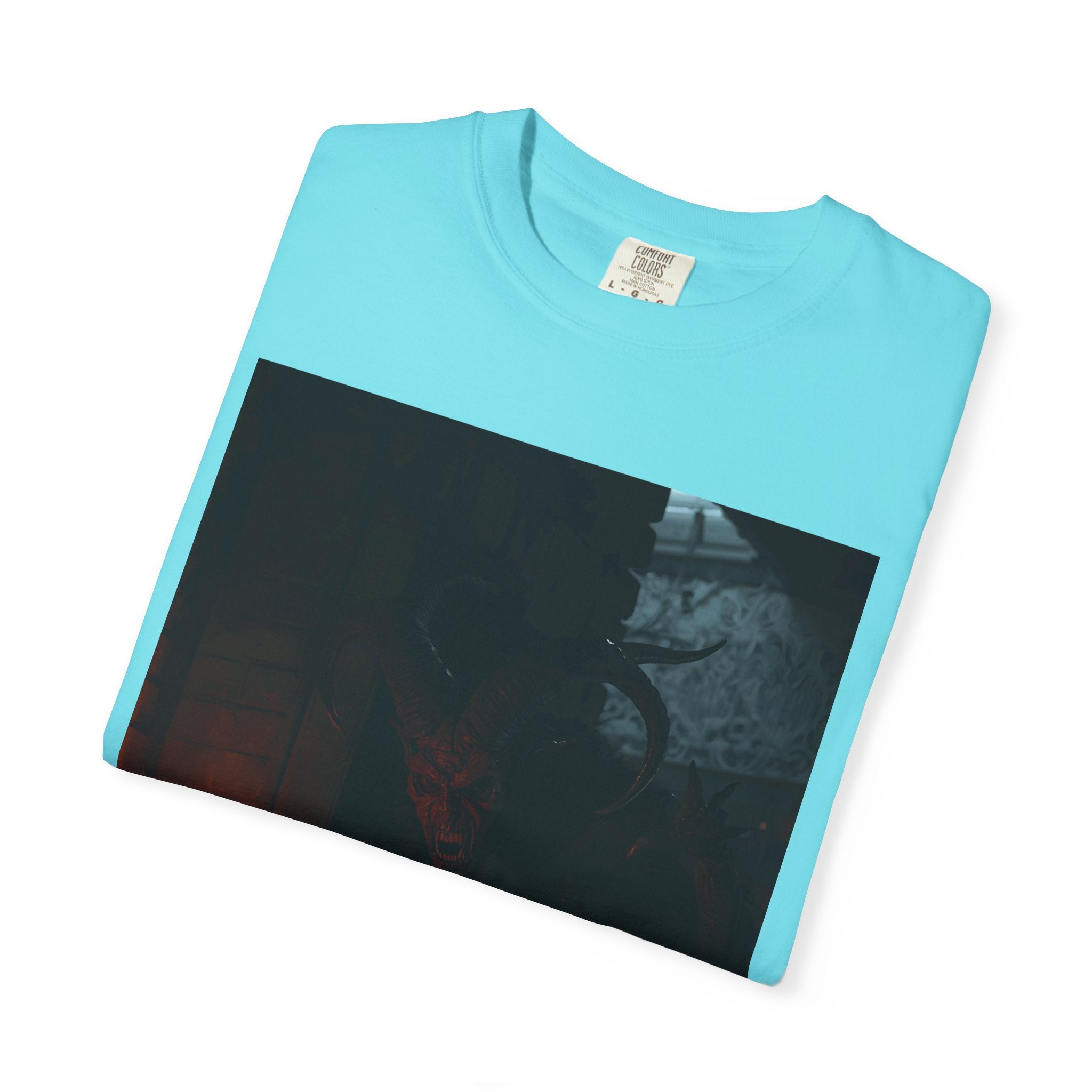 Spooky Halloween Pumpkin Shadow Unisex Garment-Dyed T-shirt