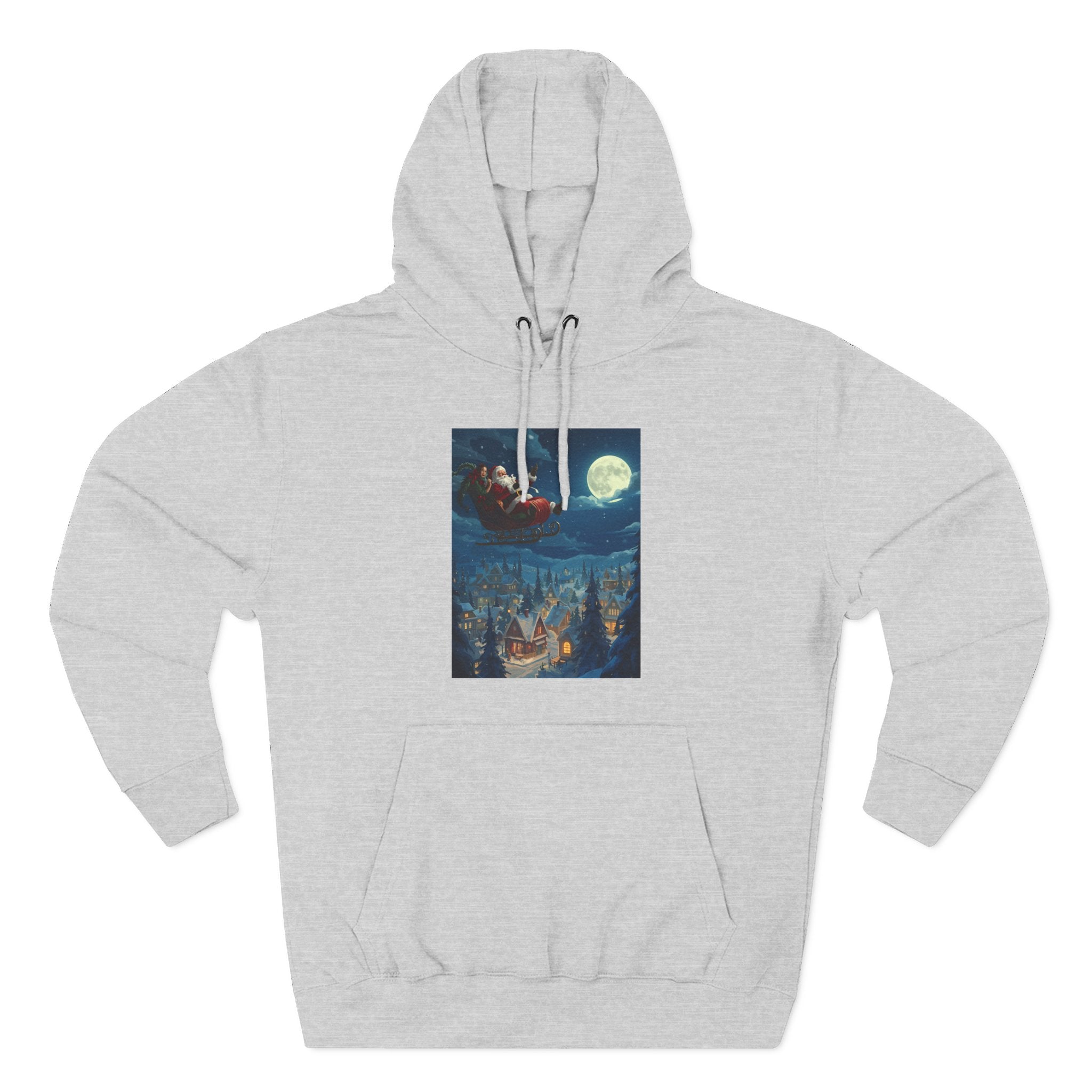 Christmas Santa Sleigh Three-Panel Fleece Hoodie