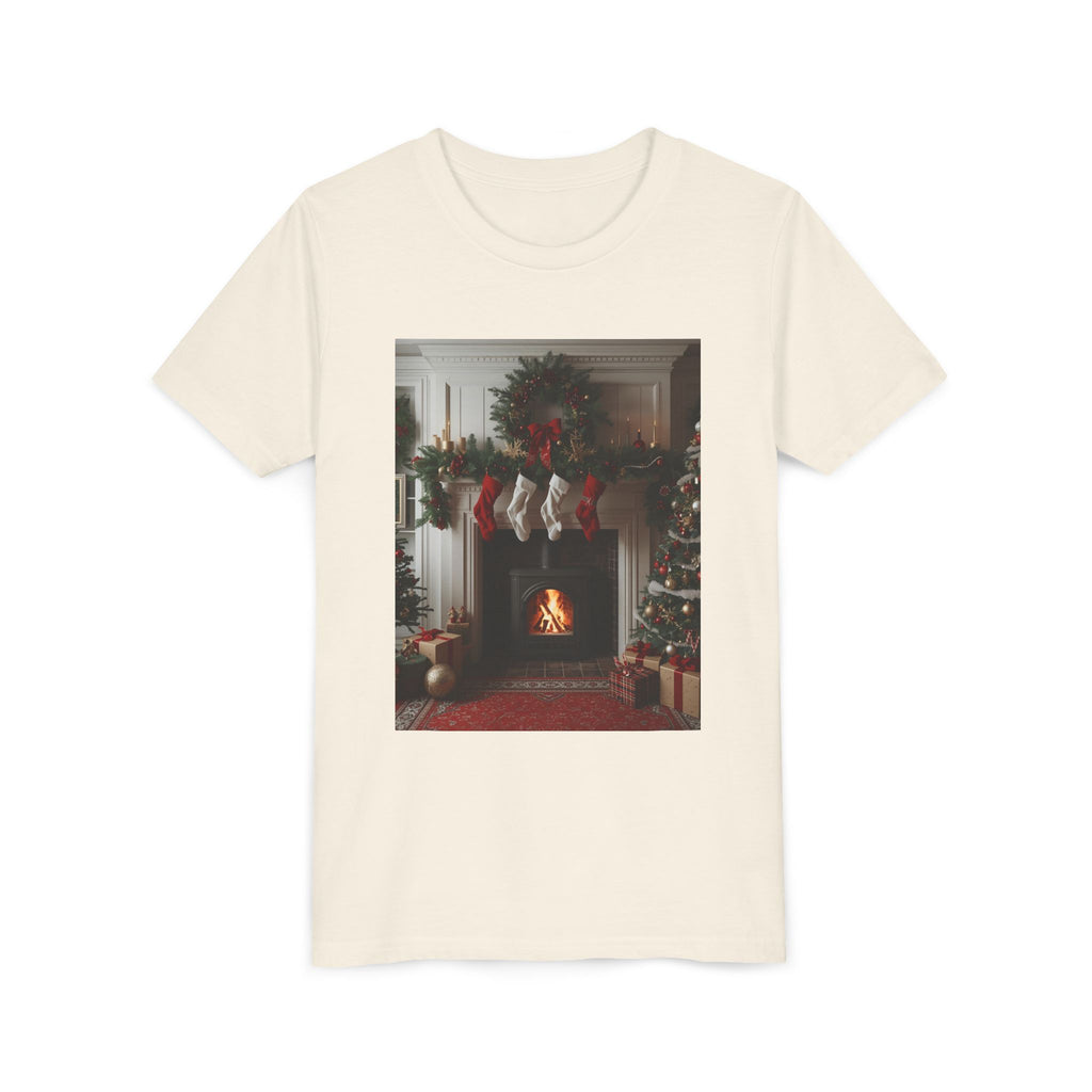 Cozy Christmas Youth Tee, Holiday Gift for Kids, Festive Short Sleeve Shirt, Winter Wear, Family Photos, Christmas Apparel