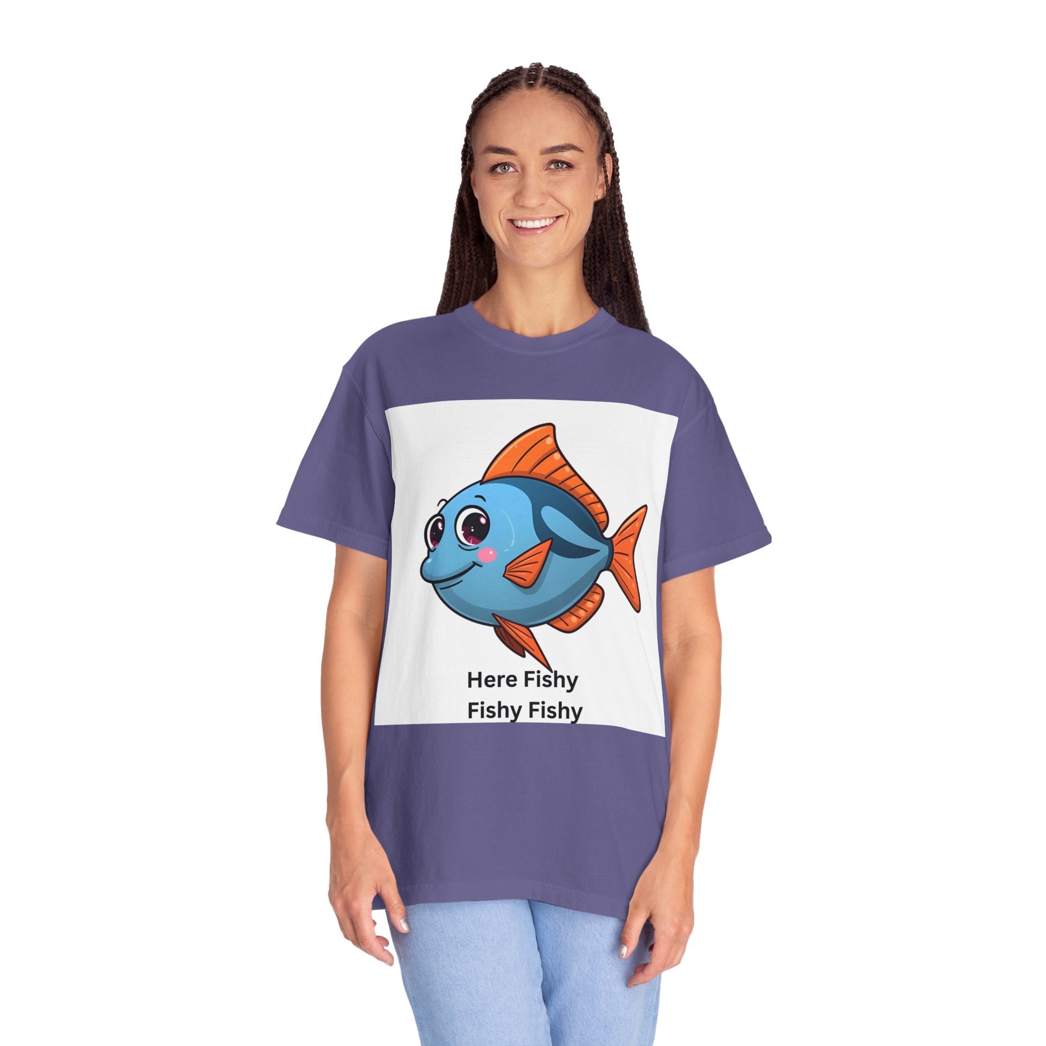 Here Fishy Fishy Fishy Unisex Garment-Dyed T-shirt