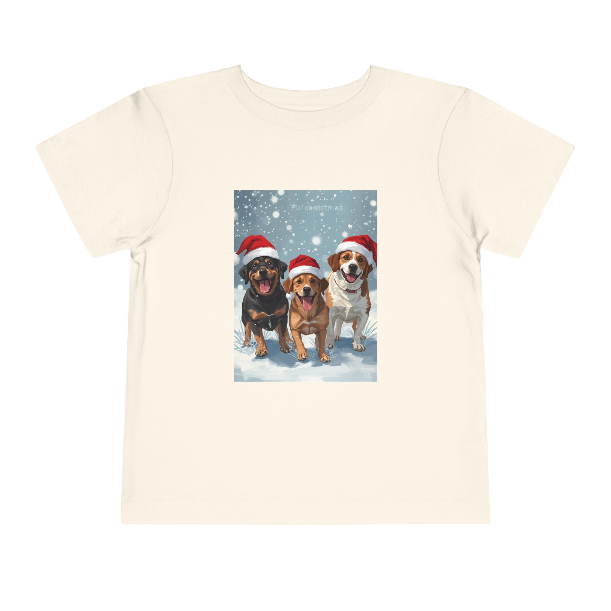 Cute Christmas Dogs Toddler Short Sleeve Tee