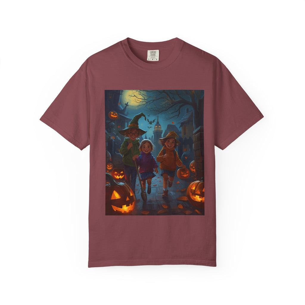 Halloween Kids T-Shirt, Spooky Season Shirt, Unisex Garment-Dyed Tee, Witch Costume Top, October Fest Apparel, Trick or Treat Shirt