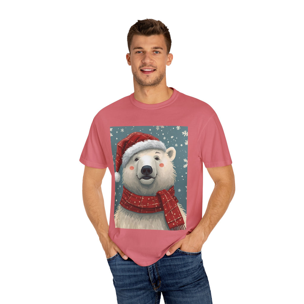 Festive Polar Bear T-Shirt, Christmas Tee, Winter Apparel, Holiday Shirt, Gift Idea, Unisex Graphic Tee