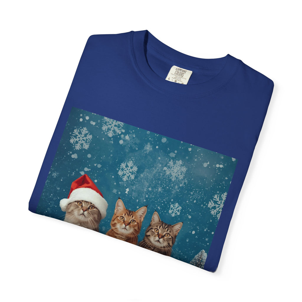 Cute Christmas Festive Cat Christmas T-Shirt, Holiday Shirt, Gift for Cat Lovers, Winter Apparel, Unisex Tee