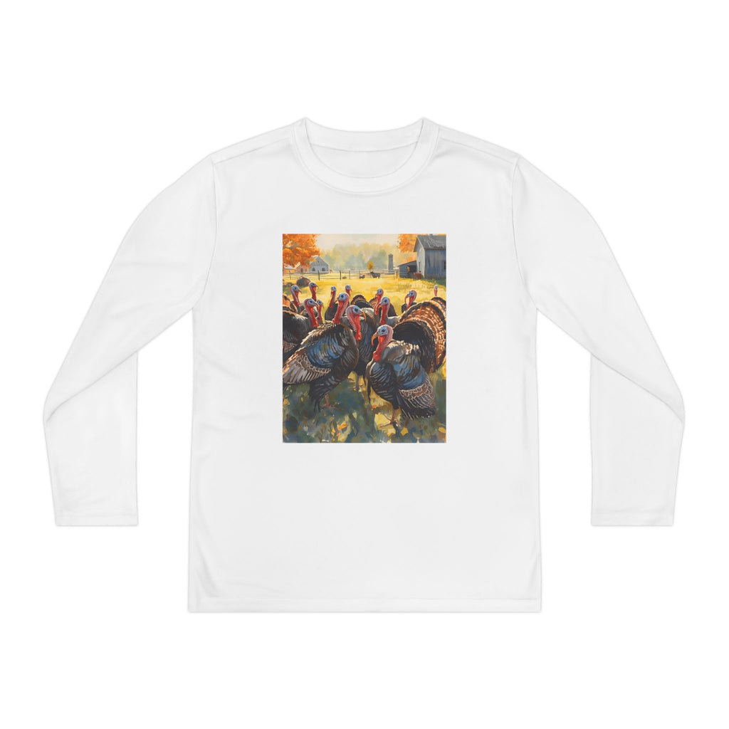 Thanksgiving Turkey Youth Long Sleeve Turkey Tee, Thanksgiving Shirt, Fall Outfit, Holiday Apparel, Kids Long Sleeve Top, Autumn Clothing
