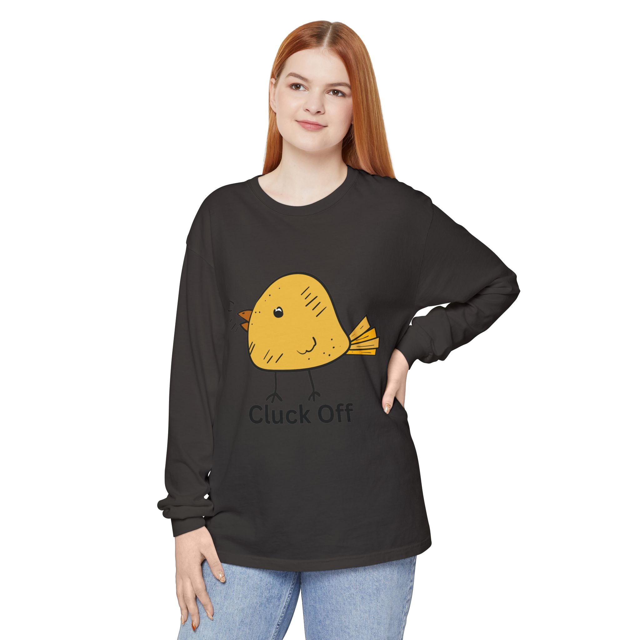Cluck Off Unisex Garment-dyed Long Sleeve T-Shirt