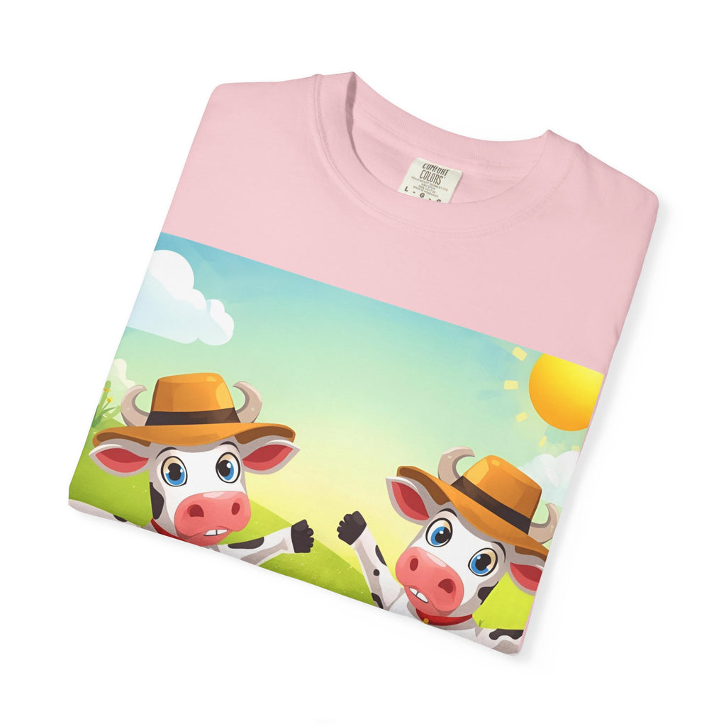 Cute Cow Fun Farm Unisex Garment-Dyed T-shirt