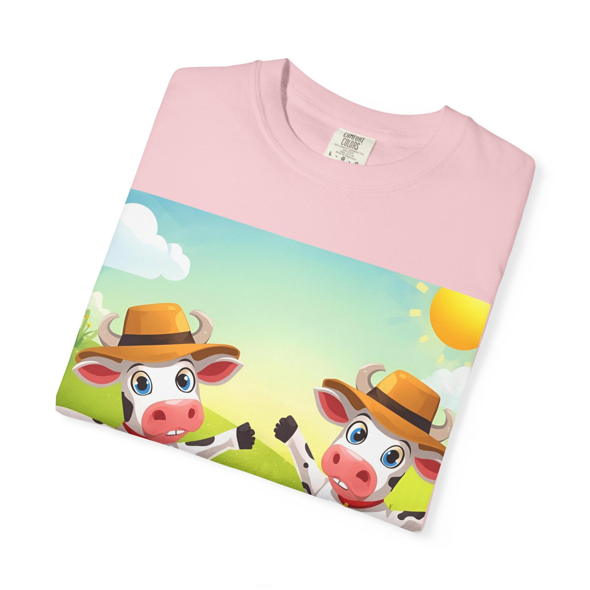Cute Cow Fun Farm Unisex Garment-Dyed T-shirt