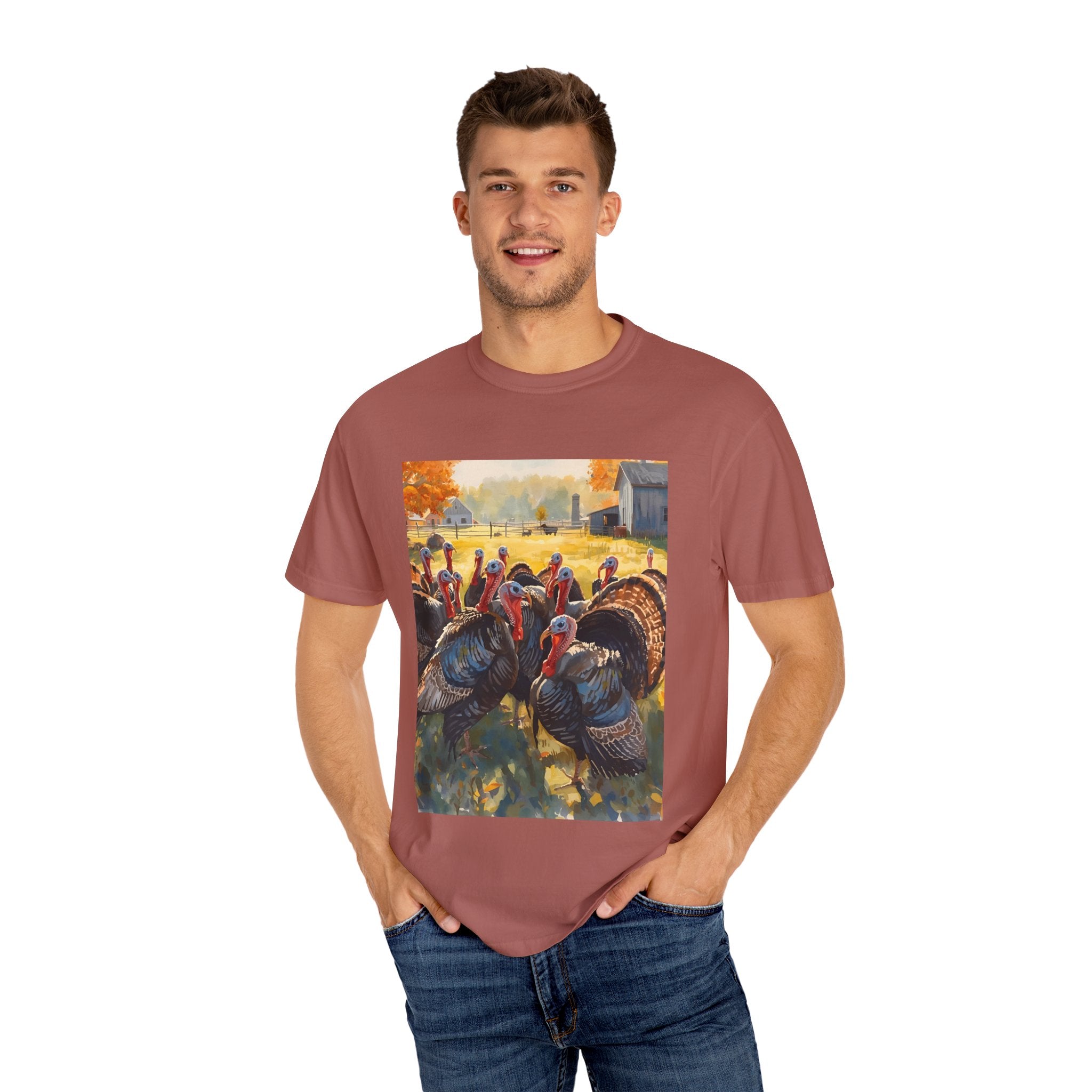 Thanksgiving Turkey T-shirt, Fall Apparel, Unisex Casual Tee, Funny Turkey Shirt, Autumn Wardrobe Essential