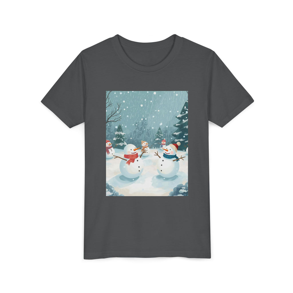 Festive Christmas Snowman Youth Short Sleeve Tee