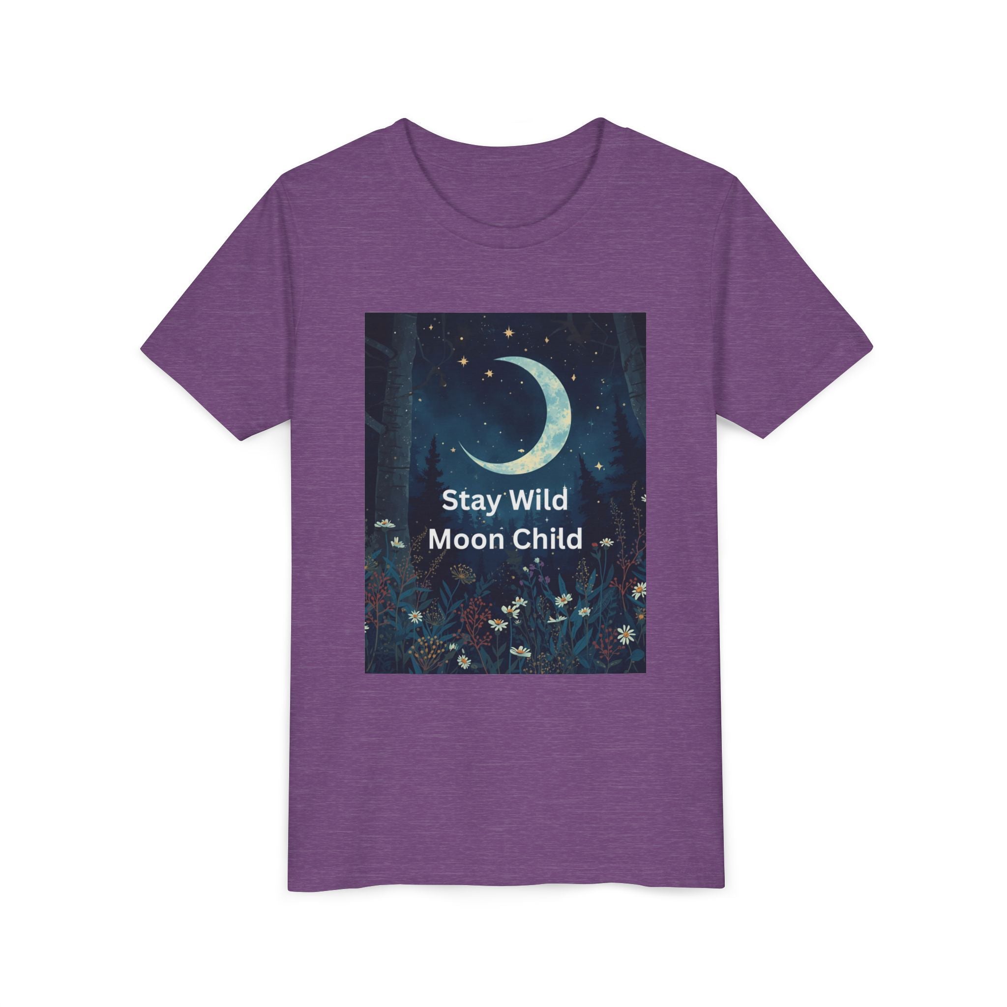 Stay Wild Moon Child Youth Tee - Adventure Tee, Nature Inspired Shirt, Cute Kids Clothing, Gift for Young Explorers, Eco-Friendly Tee
