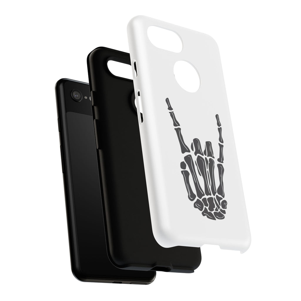 Rock On Skeleton Phone Case, Edgy Phone Cover, Tough Cases for Music Lovers, Halloween Accessories, Gifts for Him